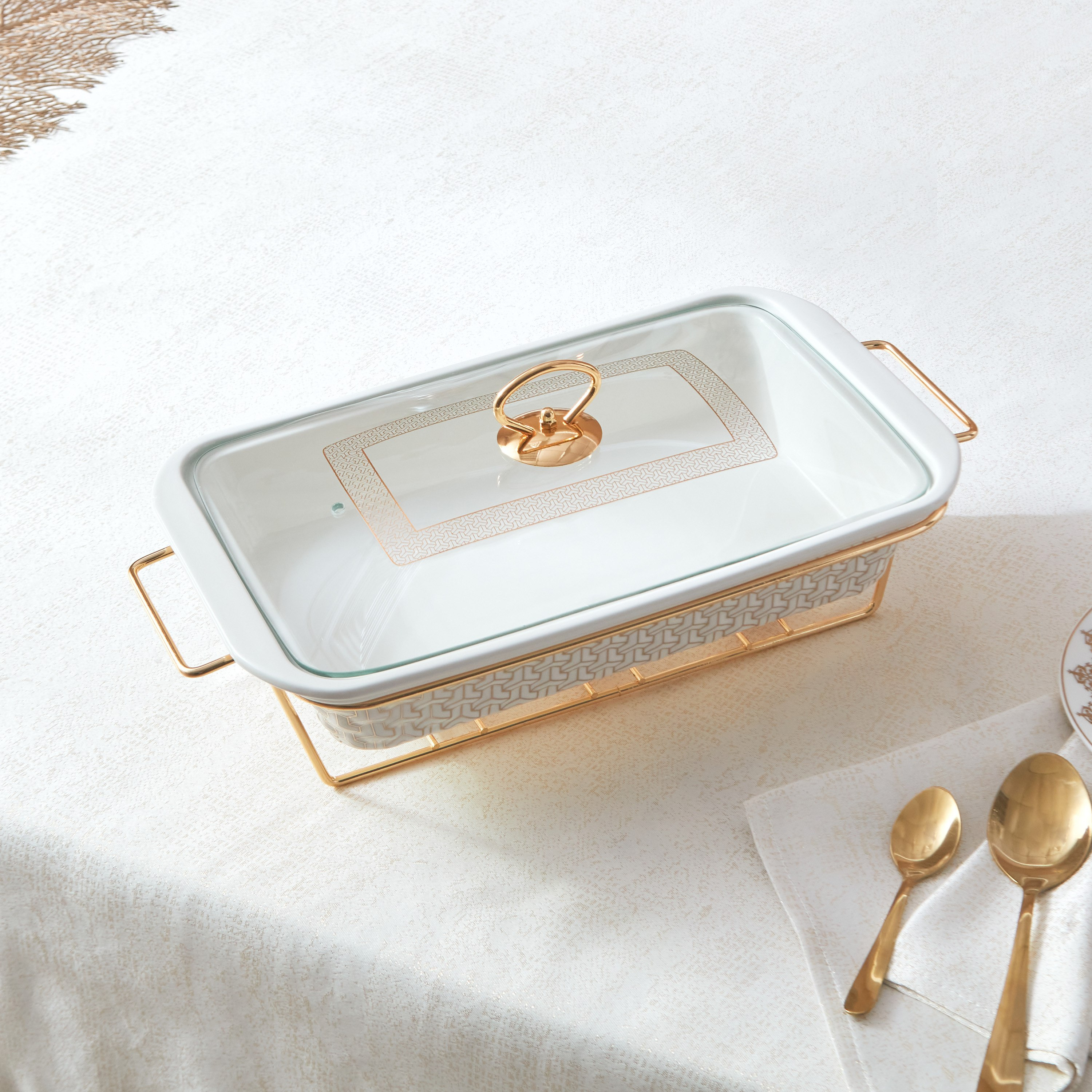 كسرولة مستطيلة بحامل شمعة من كلتيك - 42 سم-hbxdecorandfurnishings-tabletop-serveware-image-1