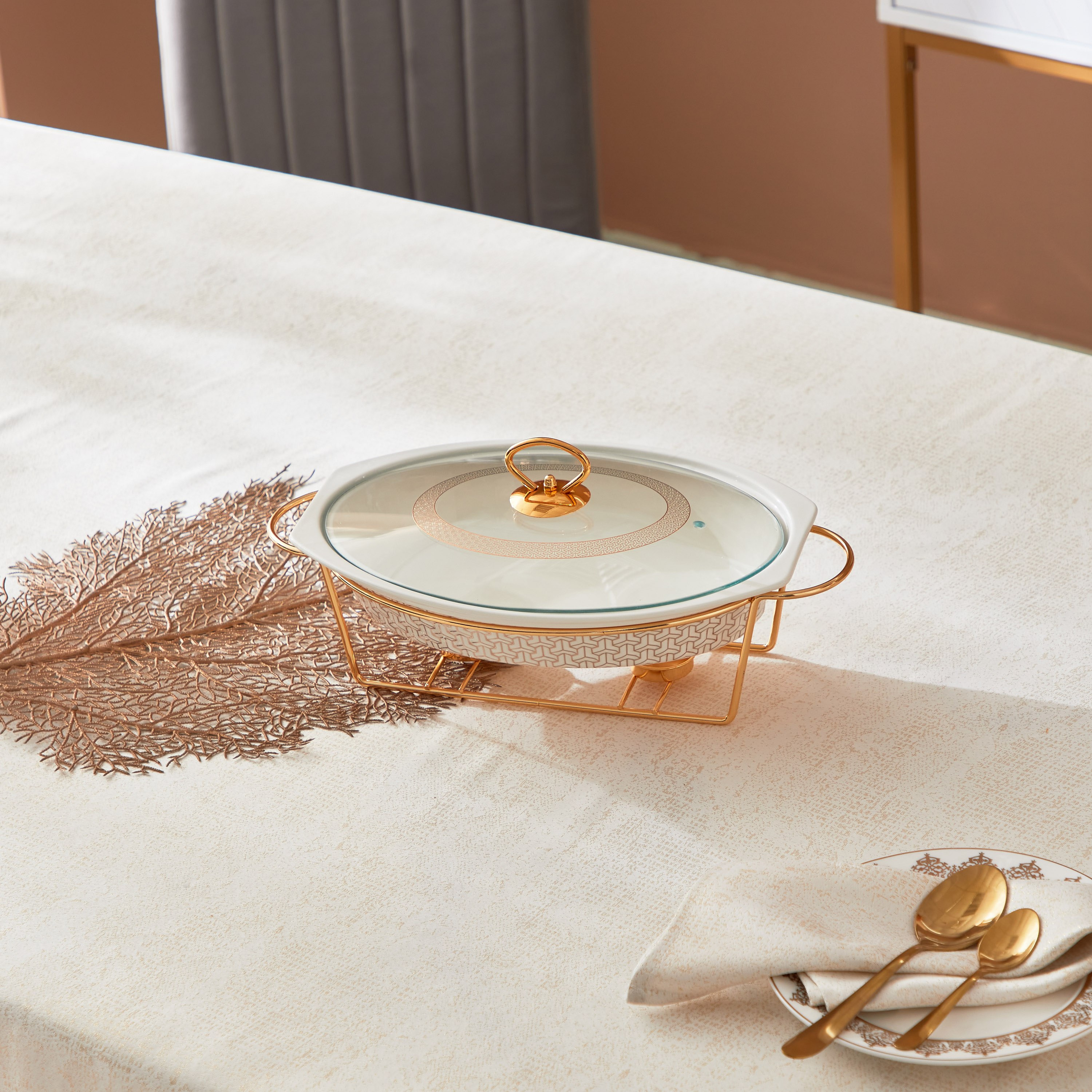 كسرولة بيضاوية بحامل شموع من كلتيك - 31.75 سم-hbxdecorandfurnishings-tabletop-serveware-image-1