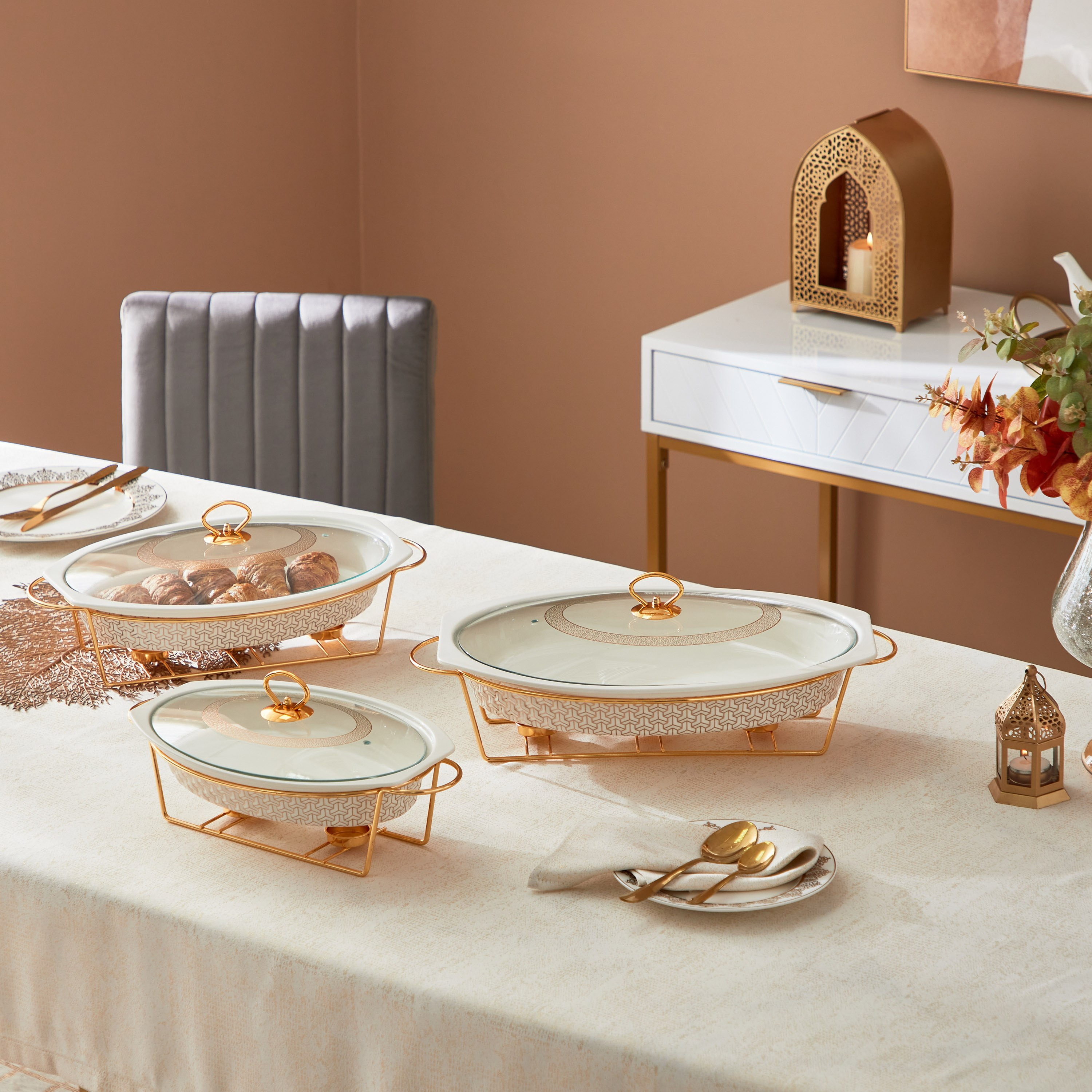Celtic Oval Casserole with Candle Stand - 38 cm-hbxdecorandfurnishings-tabletop-serveware-image-4