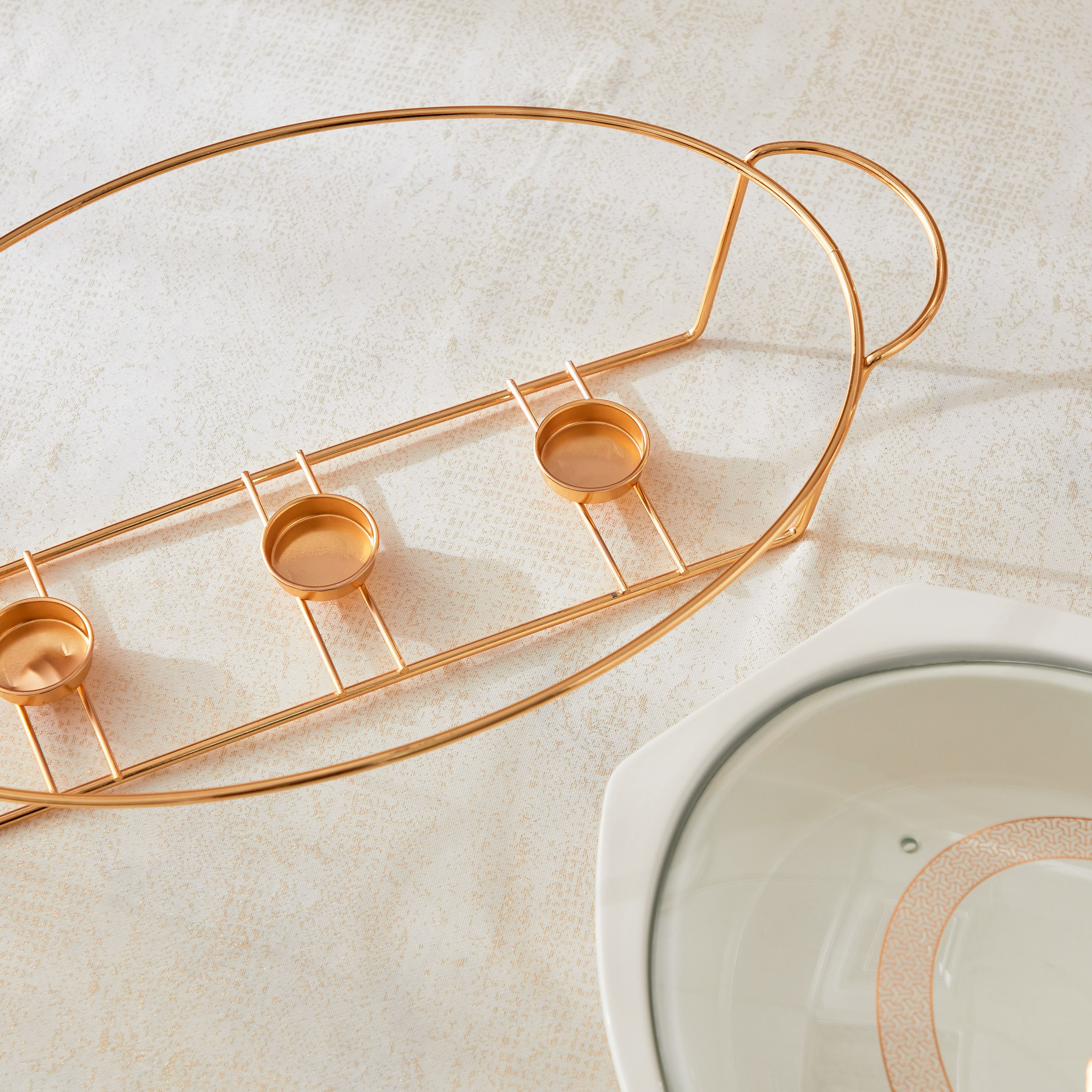 كسرولة بيضاوية بحامل شموع من كلتيك - 43 سم-hbxdecorandfurnishings-tabletop-serveware-image-3