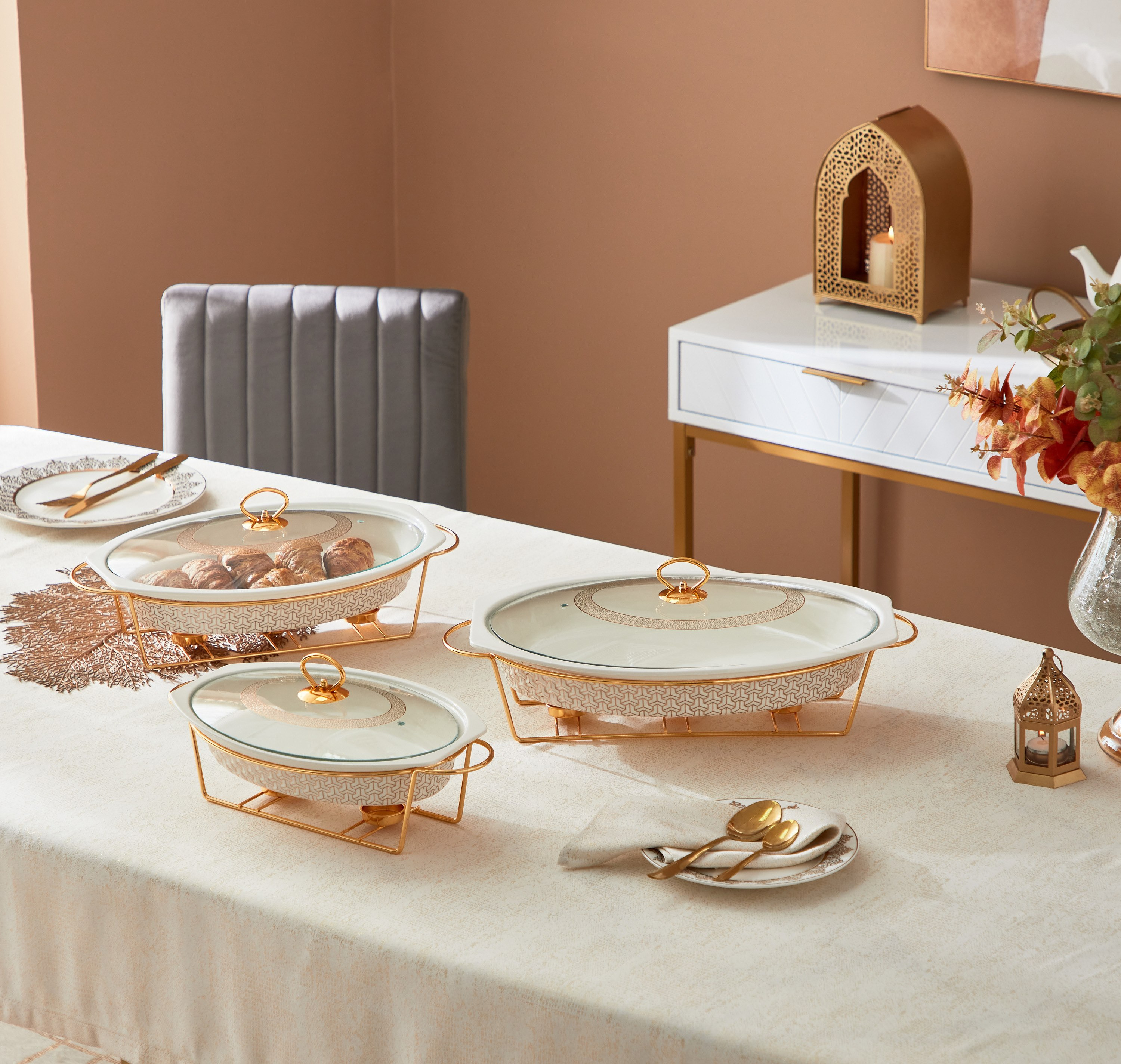 كسرولة بيضاوية بحامل شموع من كلتيك - 43 سم-hbxdecorandfurnishings-tabletop-serveware-image-5