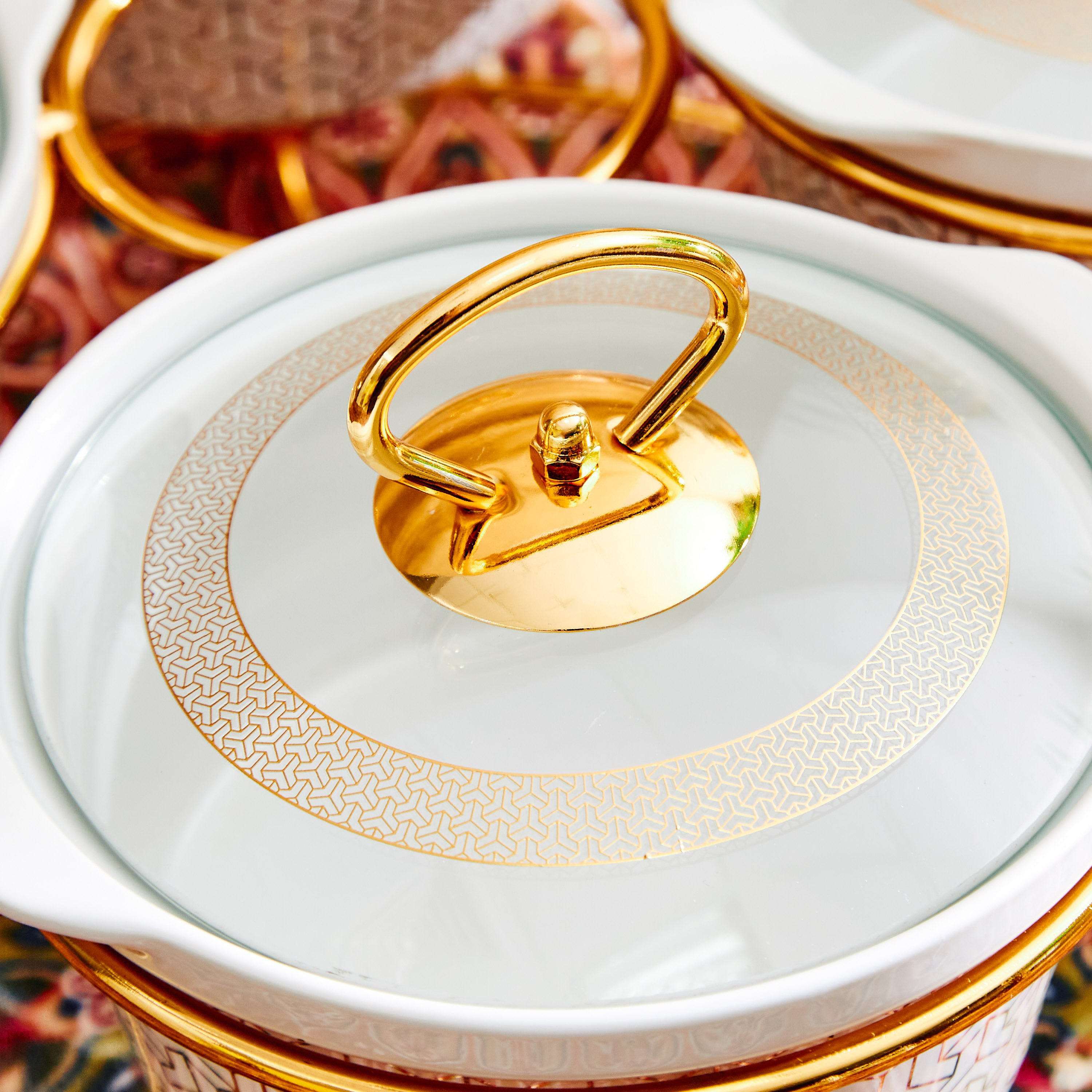 طقم كسرولات مستديرة 4 قطع مع حامل شموع من سيلتك - 18 سم-hbxdecorandfurnishings-tabletop-serveware-image-4