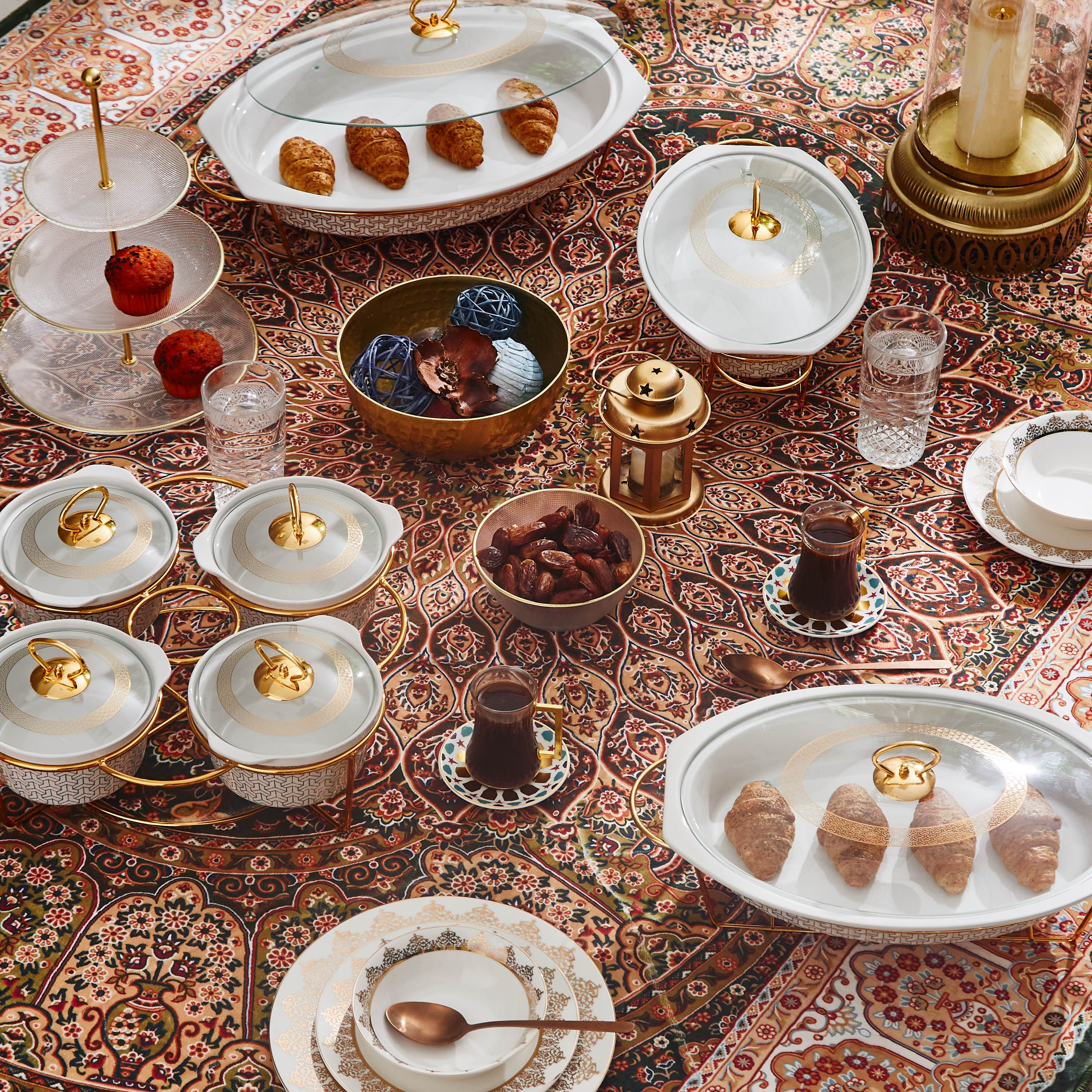 طقم كسرولات مستديرة 4 قطع مع حامل شموع من سيلتك - 18 سم-hbxdecorandfurnishings-tabletop-serveware-image-6