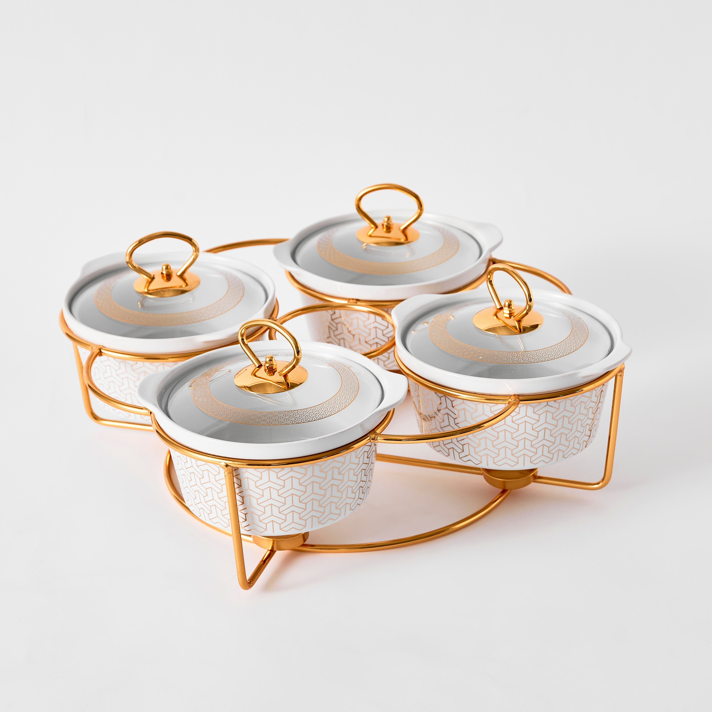 طقم كسرولات مستديرة 4 قطع مع حامل شموع من سيلتك - 18 سم-hbxdecorandfurnishings-tabletop-serveware-image-7