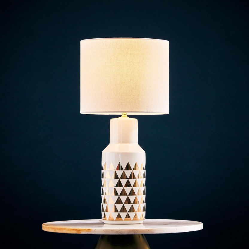 Valerie Ceramic Triangle Design Table Lamp - 25x25x52 cm-Table Lamps-image-1