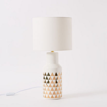 مصباح طاولة سيراميك بتصميم مثلث من فاليري - 25x25x52 سم