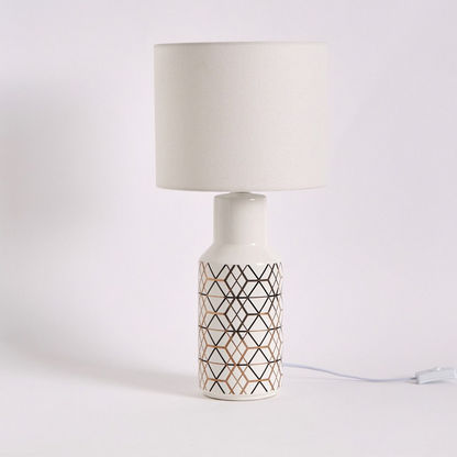 Valerie Ceramic Lines and Triangle Design Table Lamp - 25x25x52 cms