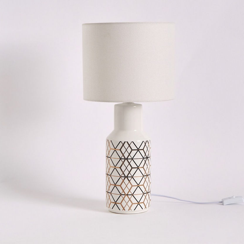 Valerie Ceramic Lines and Triangle Design Table Lamp - 25x25x52 cm-Table Lamps-image-5
