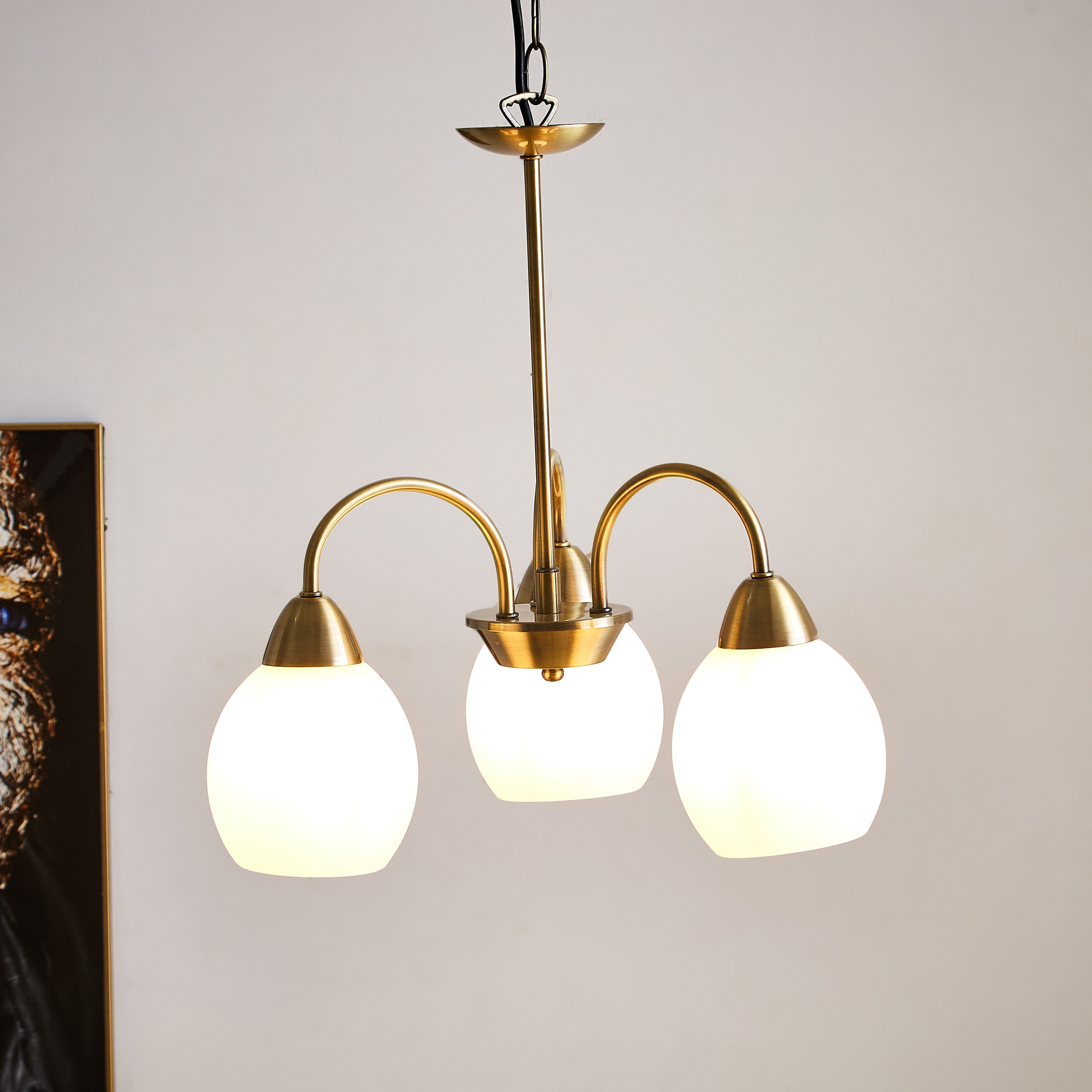 مصباح متدلّي معدني 3 شموع بغطاء زجاج من كورسيكا - 45x150 سم-hbxhomeware-hbxdecorandfurnishings-image-2