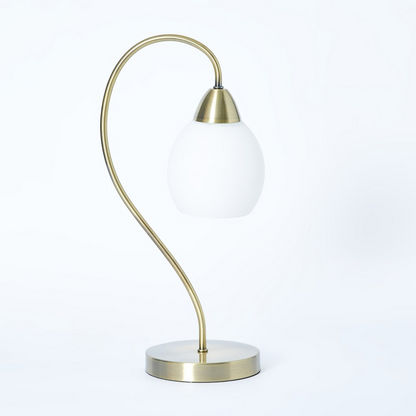 Corsica Metal Base Table Lamp with Glass Shade - 21x13x44 cms