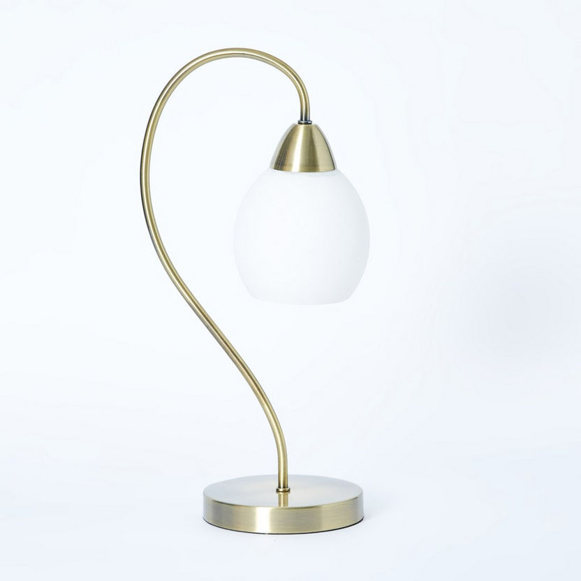 Corsica Metal Base Table Lamp with Glass Shade - 21x13x44 cm-Table Lamps-image-4