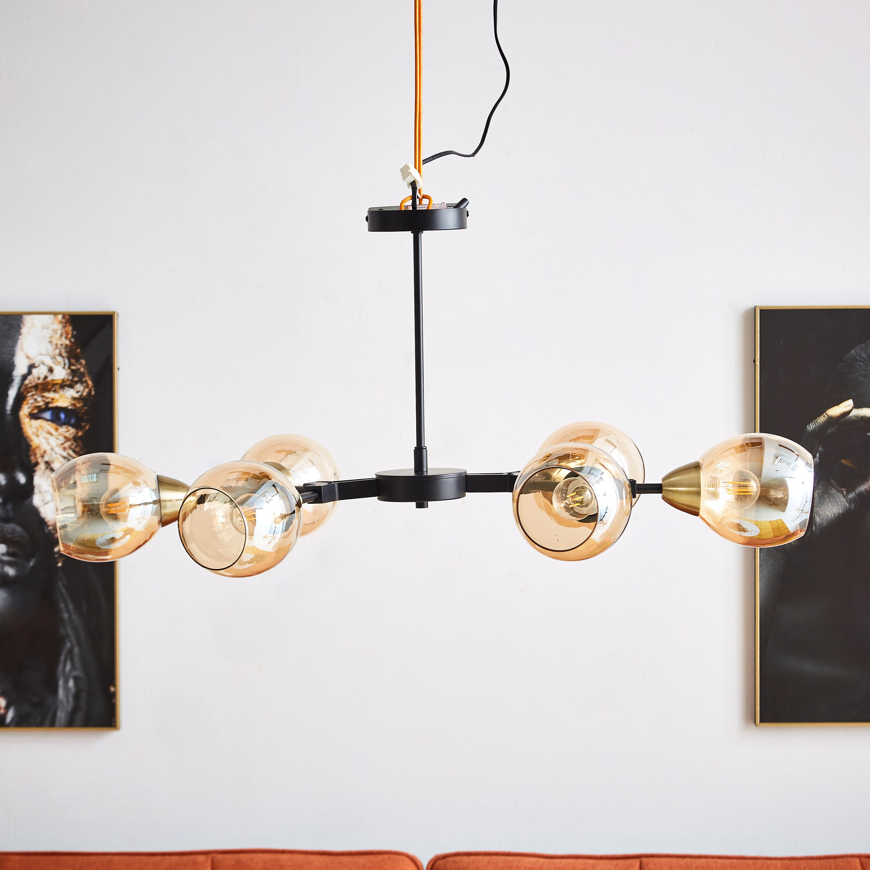 مصباح سقف بغطاء معدني وزجاج كرزي من كورسيكا - 88x60x37 سم-hbxhomeware-hbxdecorandfurnishings-image-1