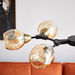 Corsica Ceiling Lamp with Metal and Cranberry Glass Shade - 88x60x37 cm-Ceiling Lamps-thumbnail-2