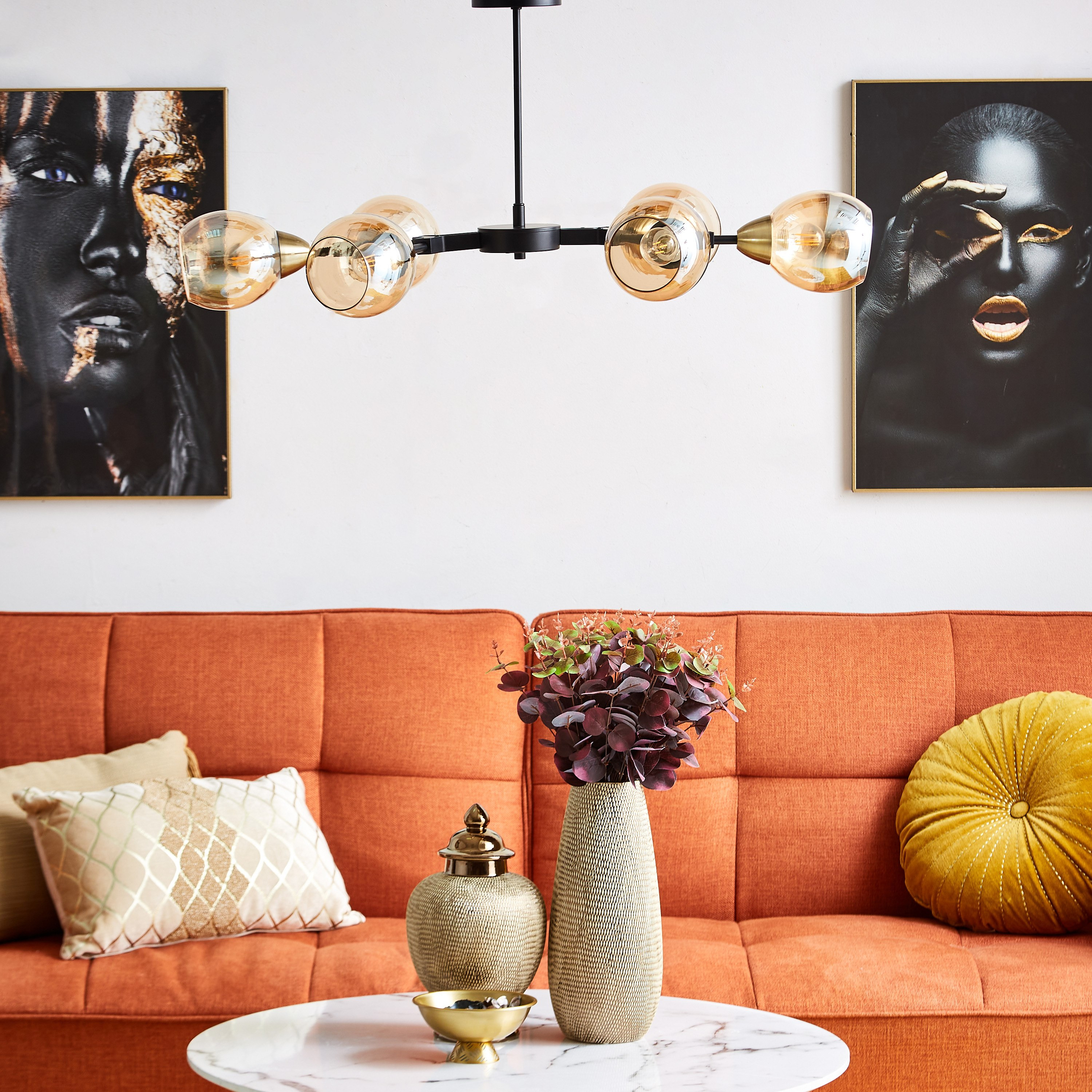 مصباح سقف بغطاء معدني وزجاج كرزي من كورسيكا - 88x60x37 سم-hbxhomeware-hbxdecorandfurnishings-image-4