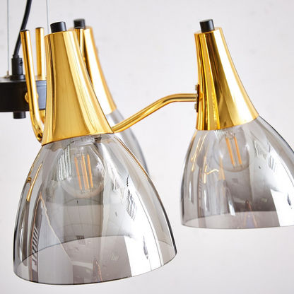 Corsica Pendant lamp with Smoke Gray Glass Shade - 63x150 cms