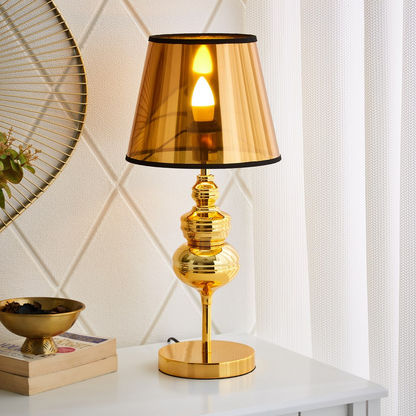 Corsica Table Lamp with Metal Base and PVC Shade - 25x55 cms
