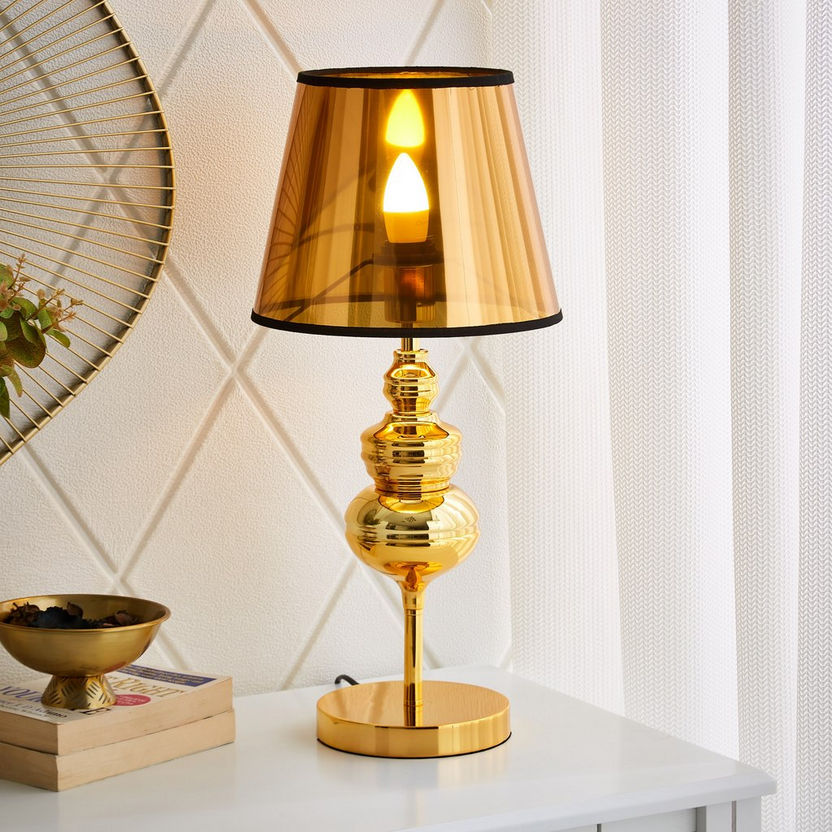 Corsica Table Lamp with Metal Base and PVC Shade - 25x55 cm-Table Lamps-image-1
