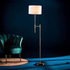 Corsica Metal Floor Lamp with Fabric Shade - 44x35x160 cm