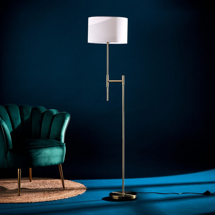 Corsica Metal Floor Lamp with Fabric Shade - 44x35x160 cm-Floor Lamps-image-1