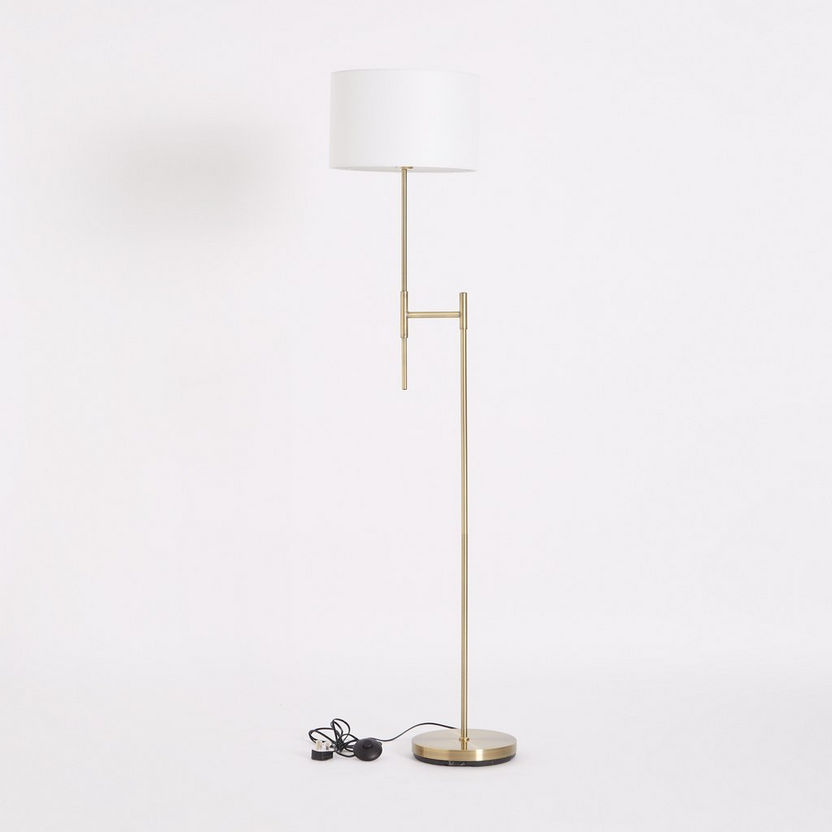 Corsica Metal Floor Lamp with Fabric Shade - 44x35x160 cm-Floor Lamps-image-5
