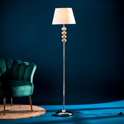 Corsica Metal Floor Lamp with Fabric Shade - 35x160 cms