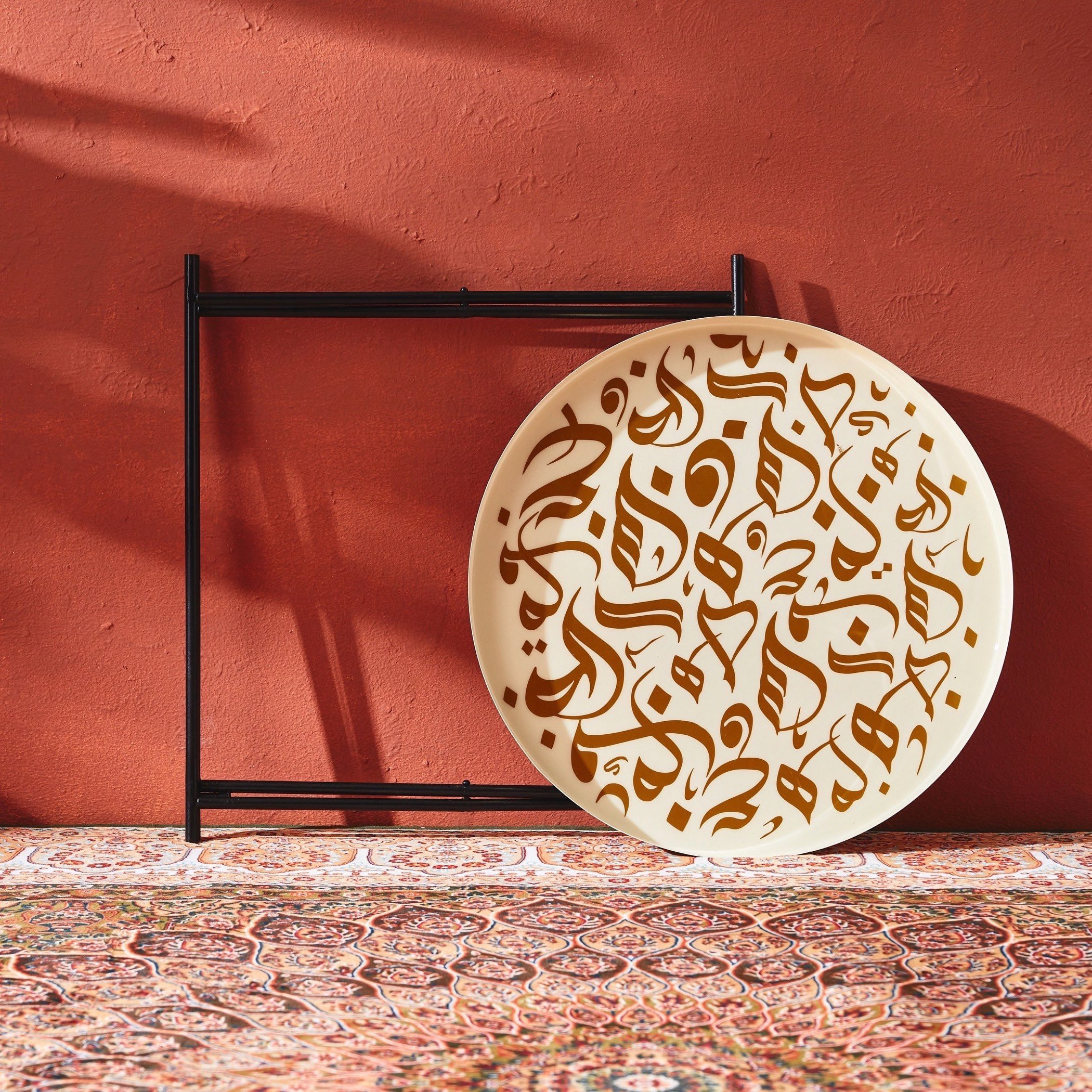 طاولة مغربية بتصميم كاليجرافي - 41x41x36 سم-hbxfurniture-livingroom-endtables-image-4