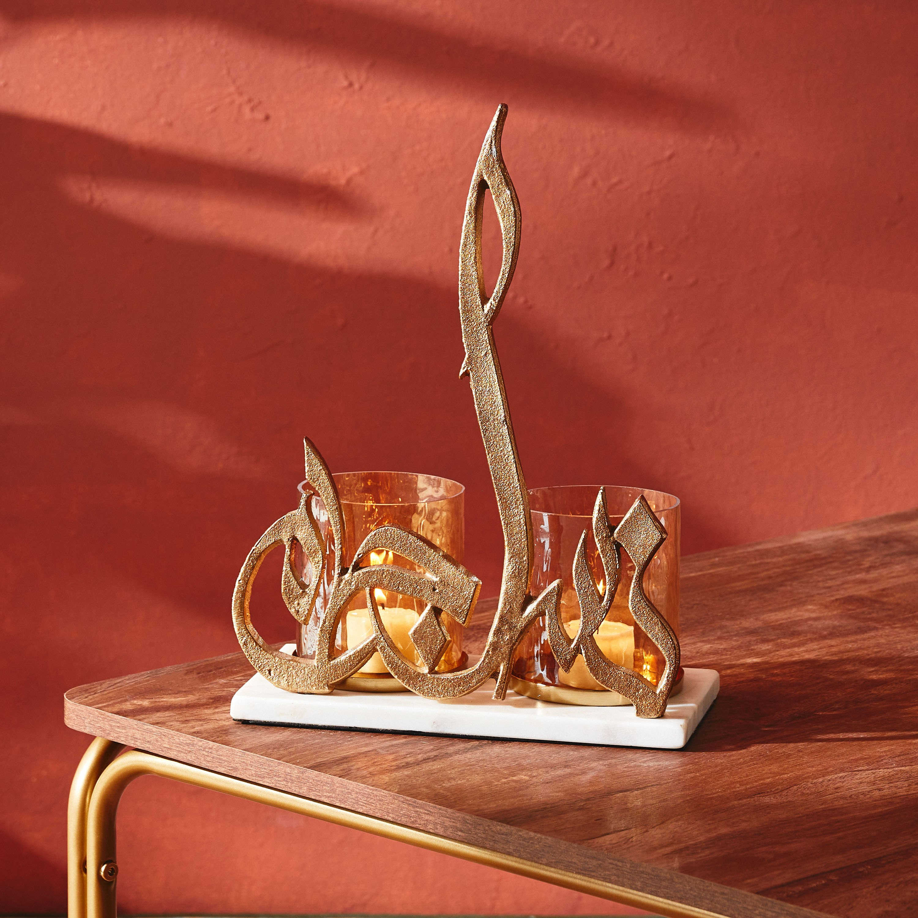 Calligraphy Metal Candleholder - 24x13x33 cm-hbxlivingroom-decorandaccessories-candleholders-image-1