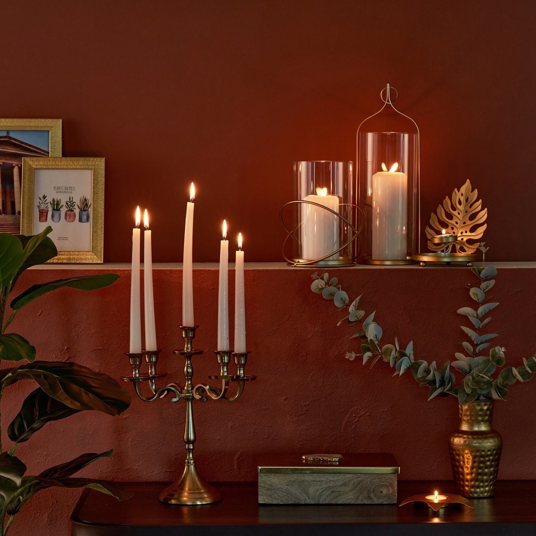 Zara Candelabra with 5 Slots - 22x22x32 cm-hbxlivingroom-decorandaccessories-candleholders-image-7