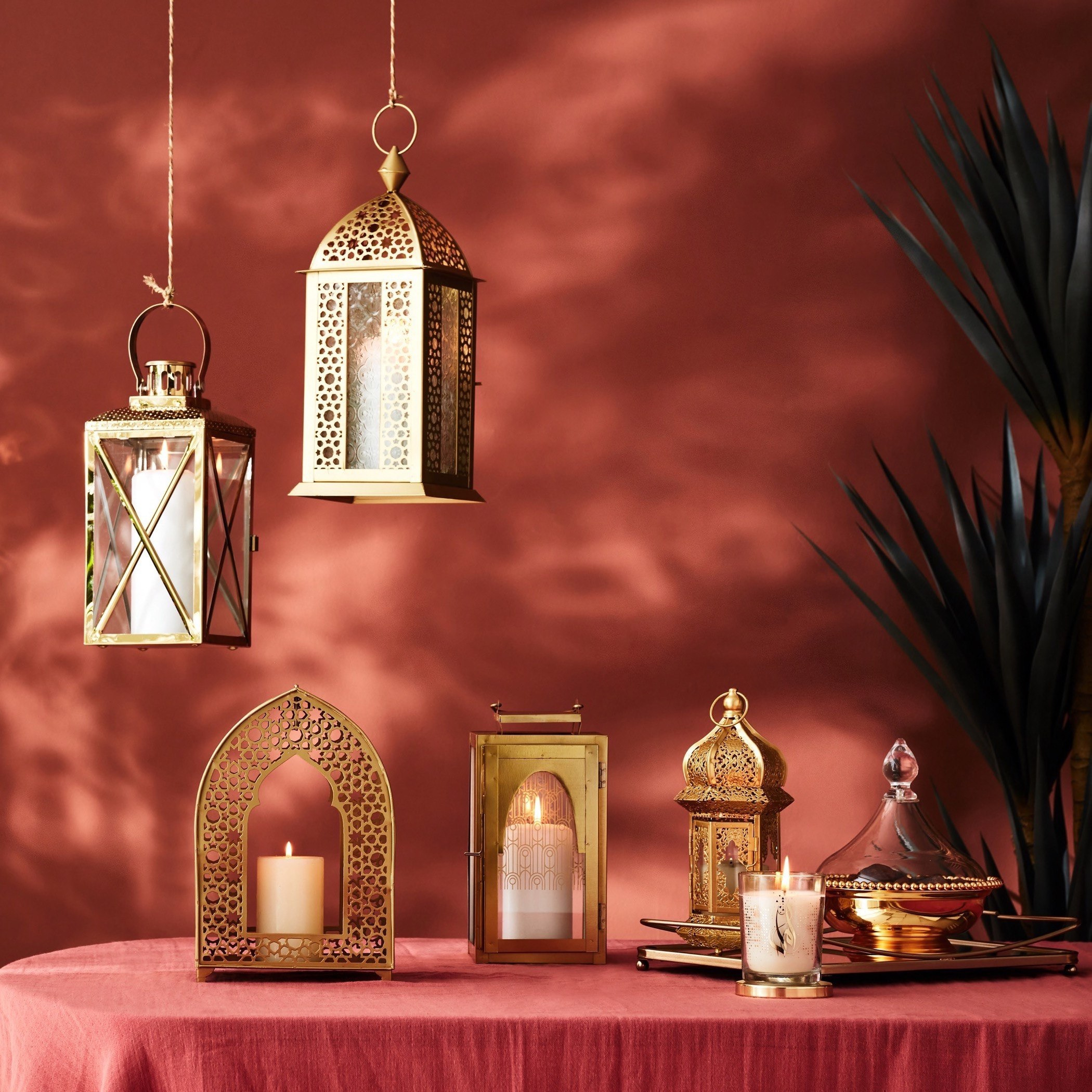 فانوس ستانليس ستيل من نور - 15x14x30 سم-hbxdecorandfurnishings-homeaccessories-lanterns-image-6