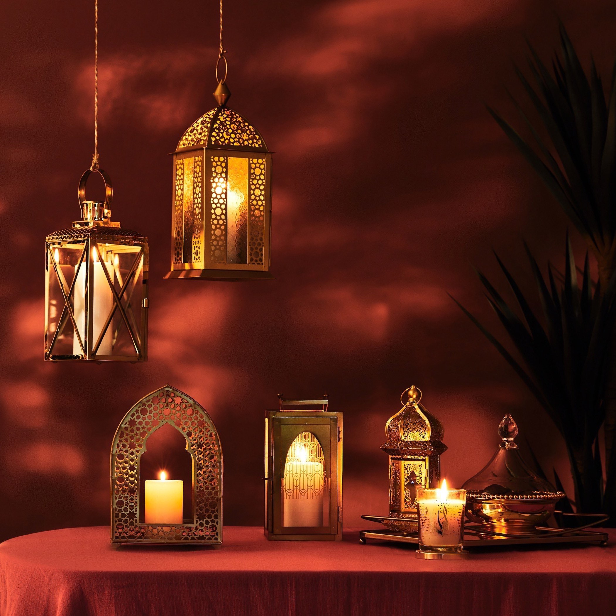 فانوس ستانليس ستيل من نور - 15x14x30 سم-hbxdecorandfurnishings-homeaccessories-lanterns-image-7