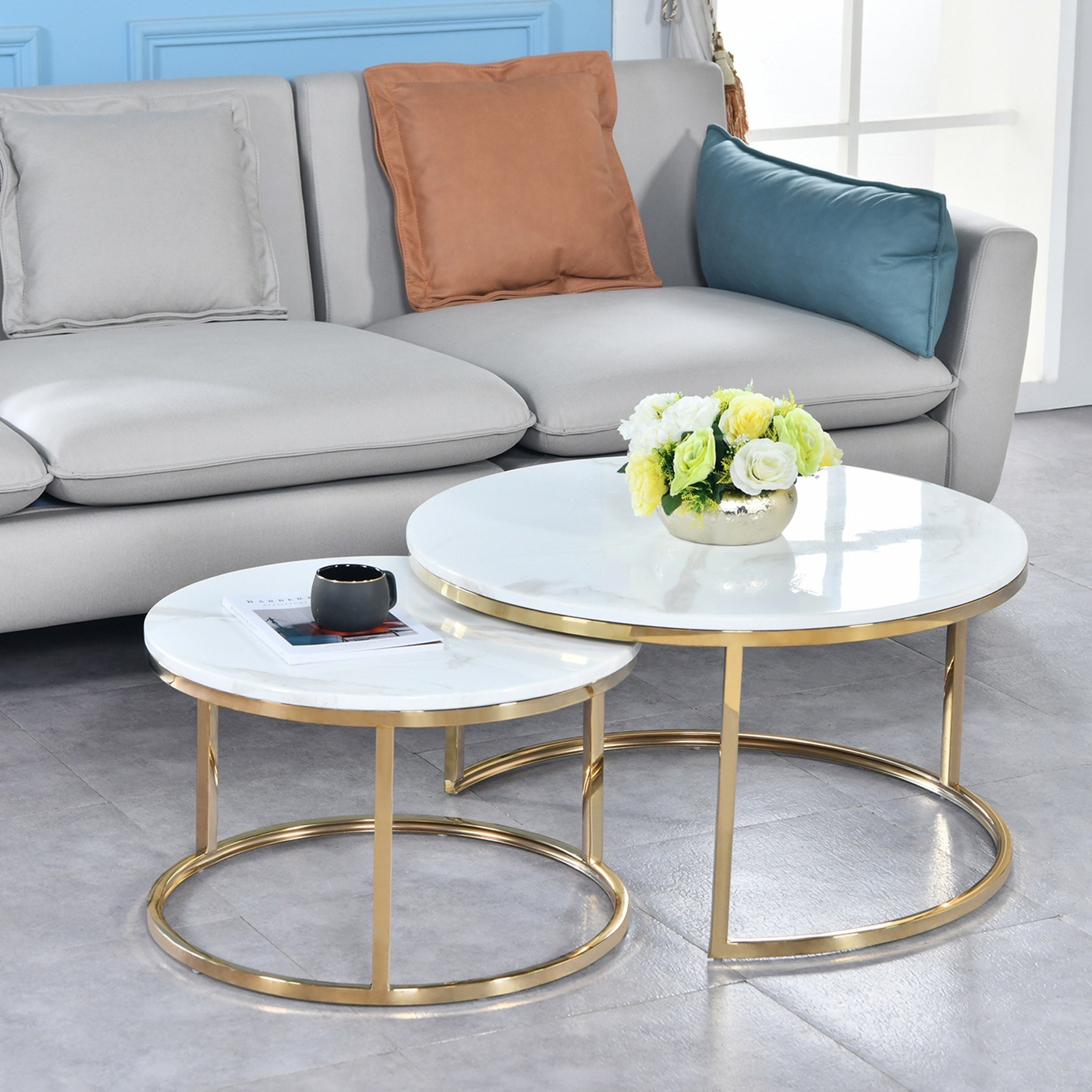 Marble coffee table set deals of 2