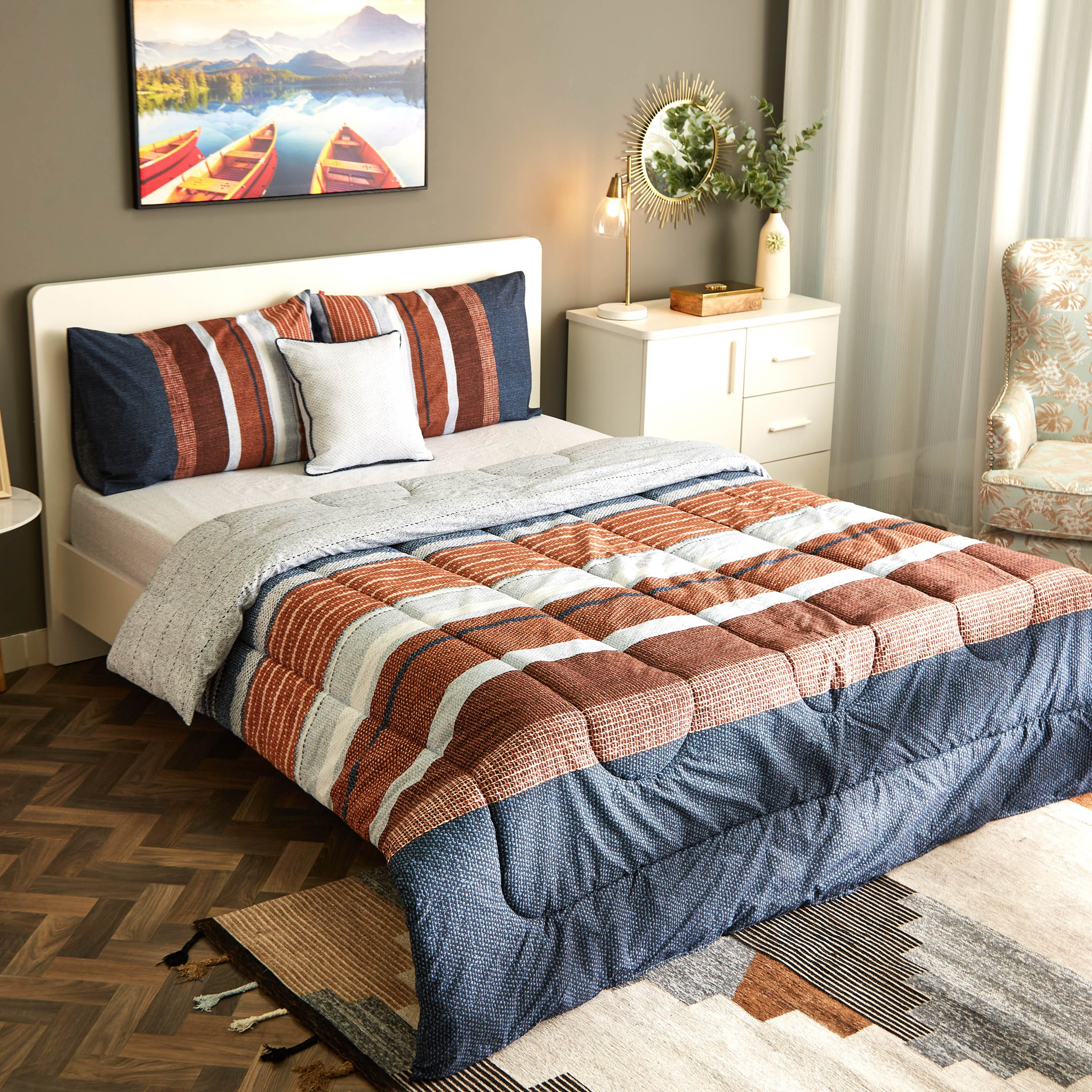 Lex 5-Piece Printed Cotton Twin BIAB Comforter Set - 160x220 cm-hbxhomeware-hbxdecorandfurnishings-image-1