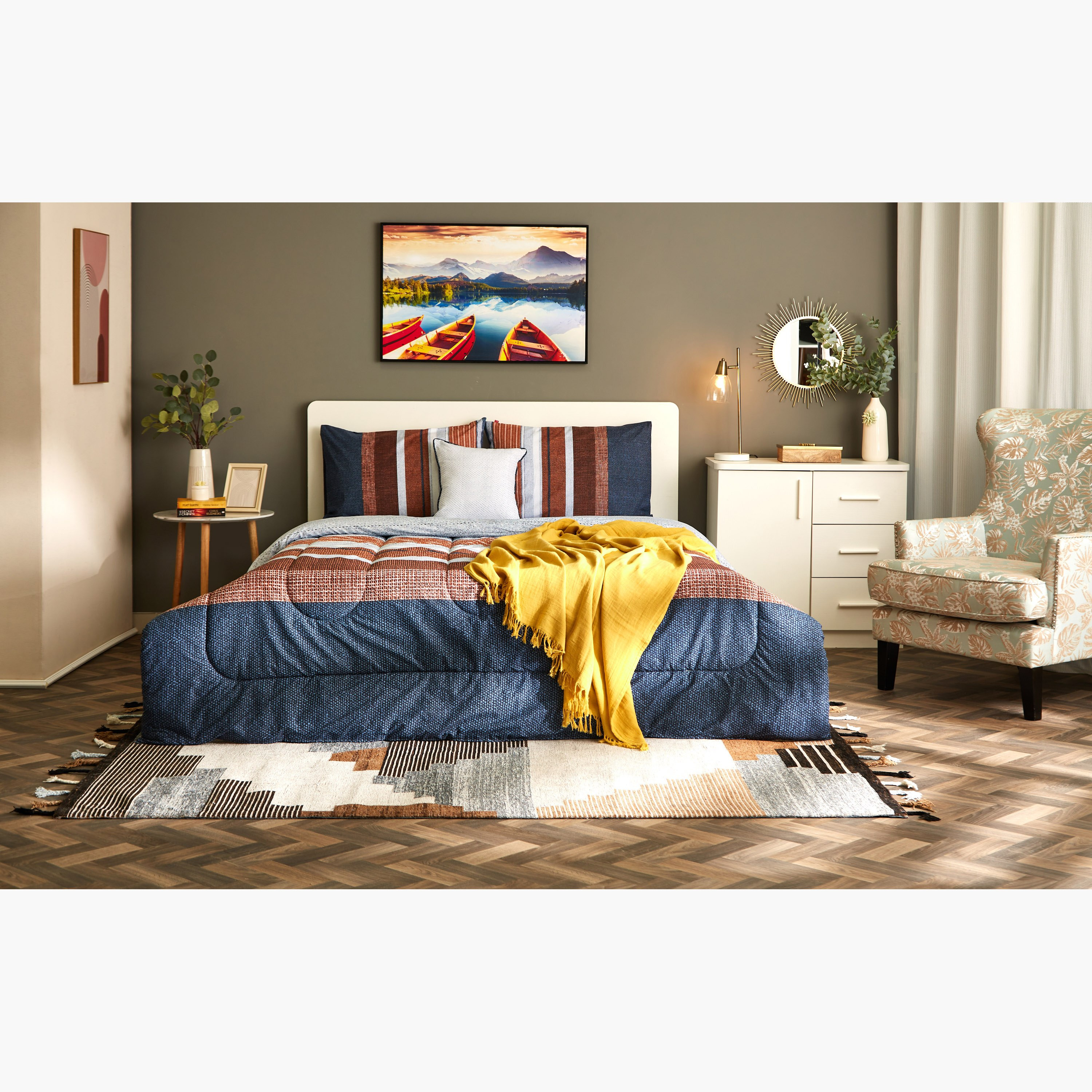 Lex 5-Piece Printed Cotton Twin BIAB Comforter Set - 160x220 cm-hbxhomeware-hbxdecorandfurnishings-image-9