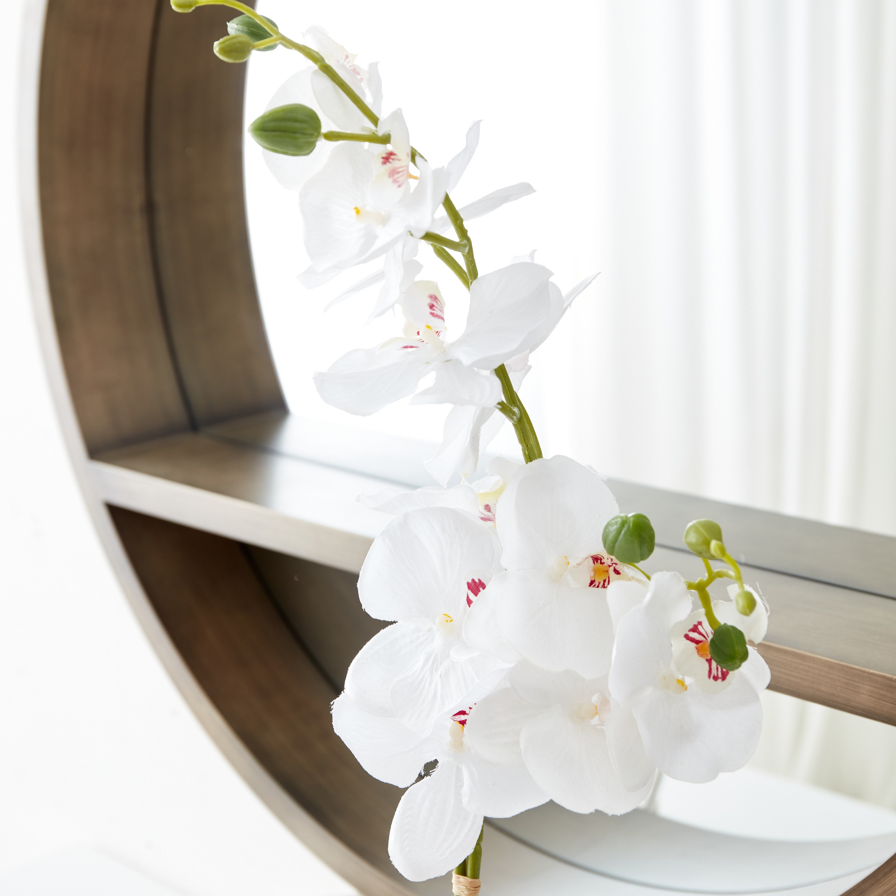 باقة زهور أوركيد كبيرة في إصيص سيراميك من هالي - 11x11x68 سم-hbxdecorandfurnishings-homeaccessories-artificialflowersandplants-image-2