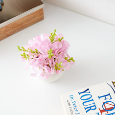 Hallie Mini Flower Arrangement in Round Ceramic Pot - 10x13x10 cms