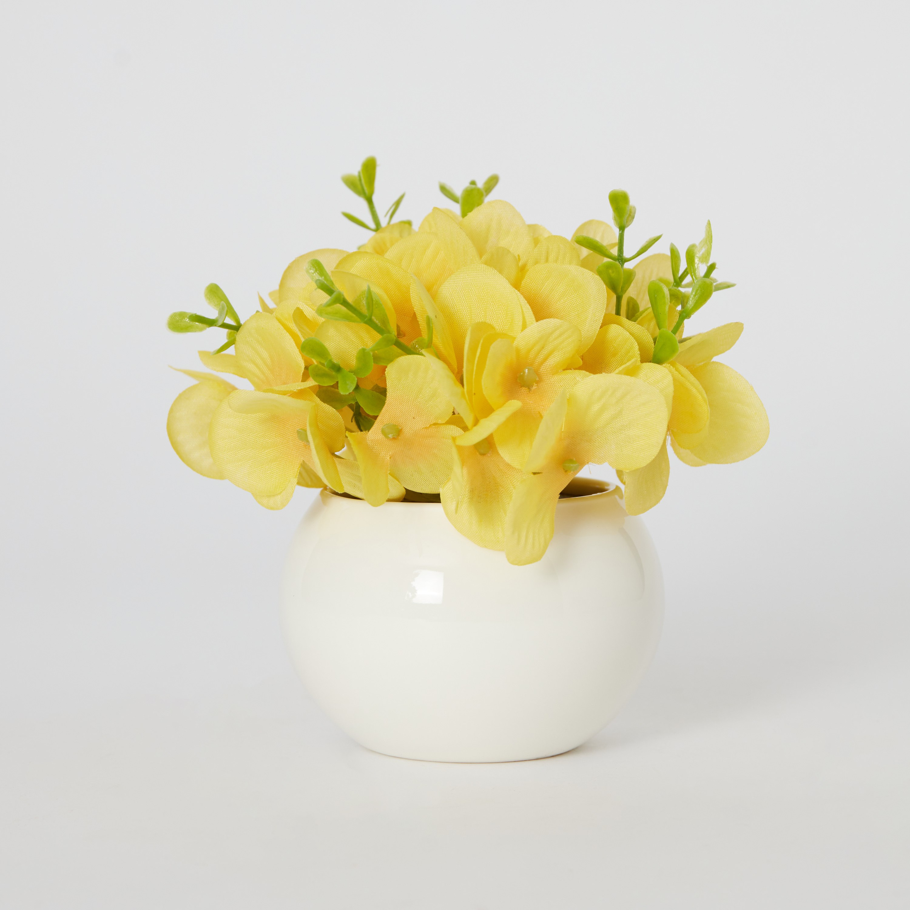باقة زهور صغيرة في إناء سيراميك مستدير من هالي - 10x13x10 سم-hbxdecorandfurnishings-homeaccessories-artificialflowersandplants-image-5