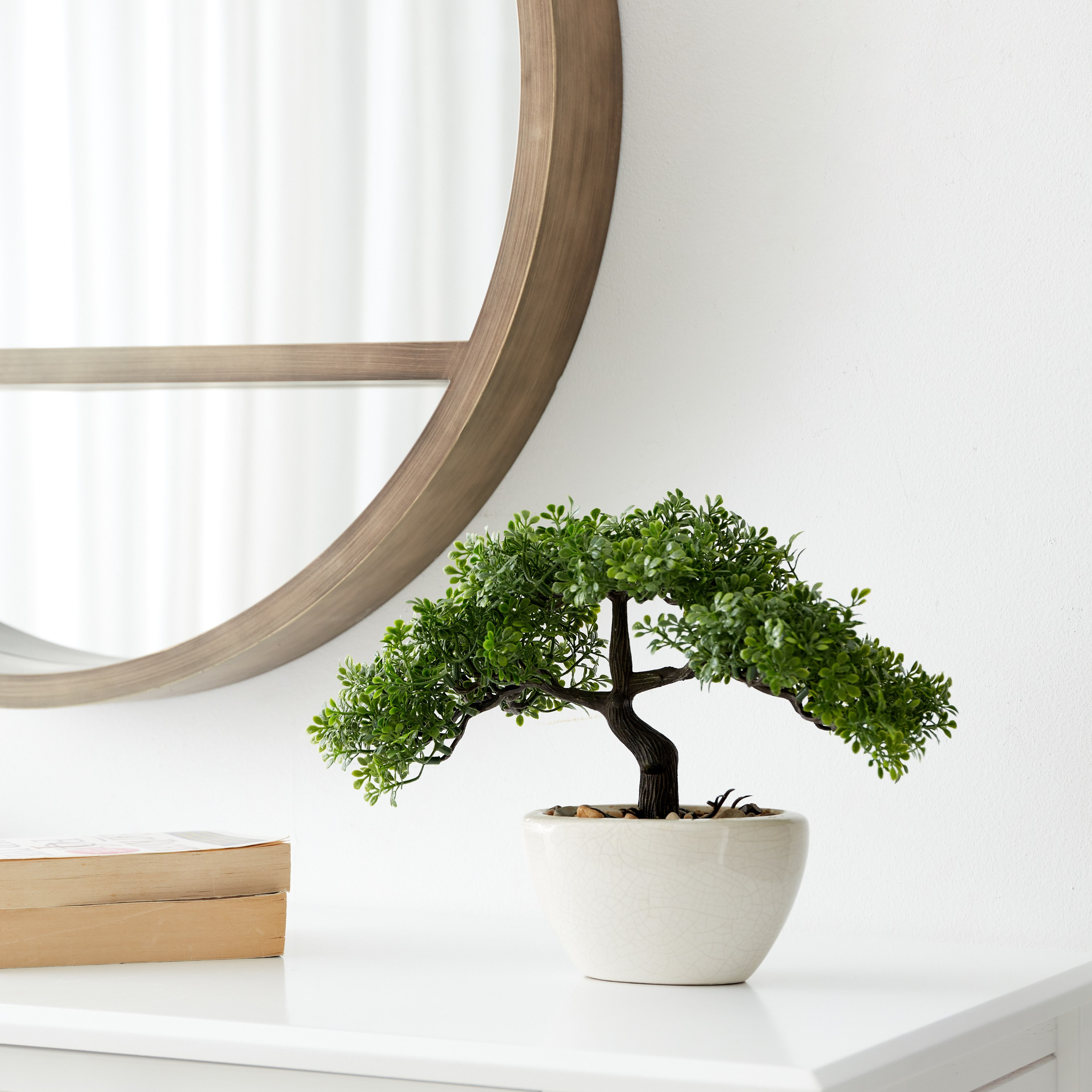 نبات بونساي في إناء زرع سيراميك من هالي - 32x27x10 سم-hbxdecorandfurnishings-homeaccessories-artificialflowersandplants-image-2