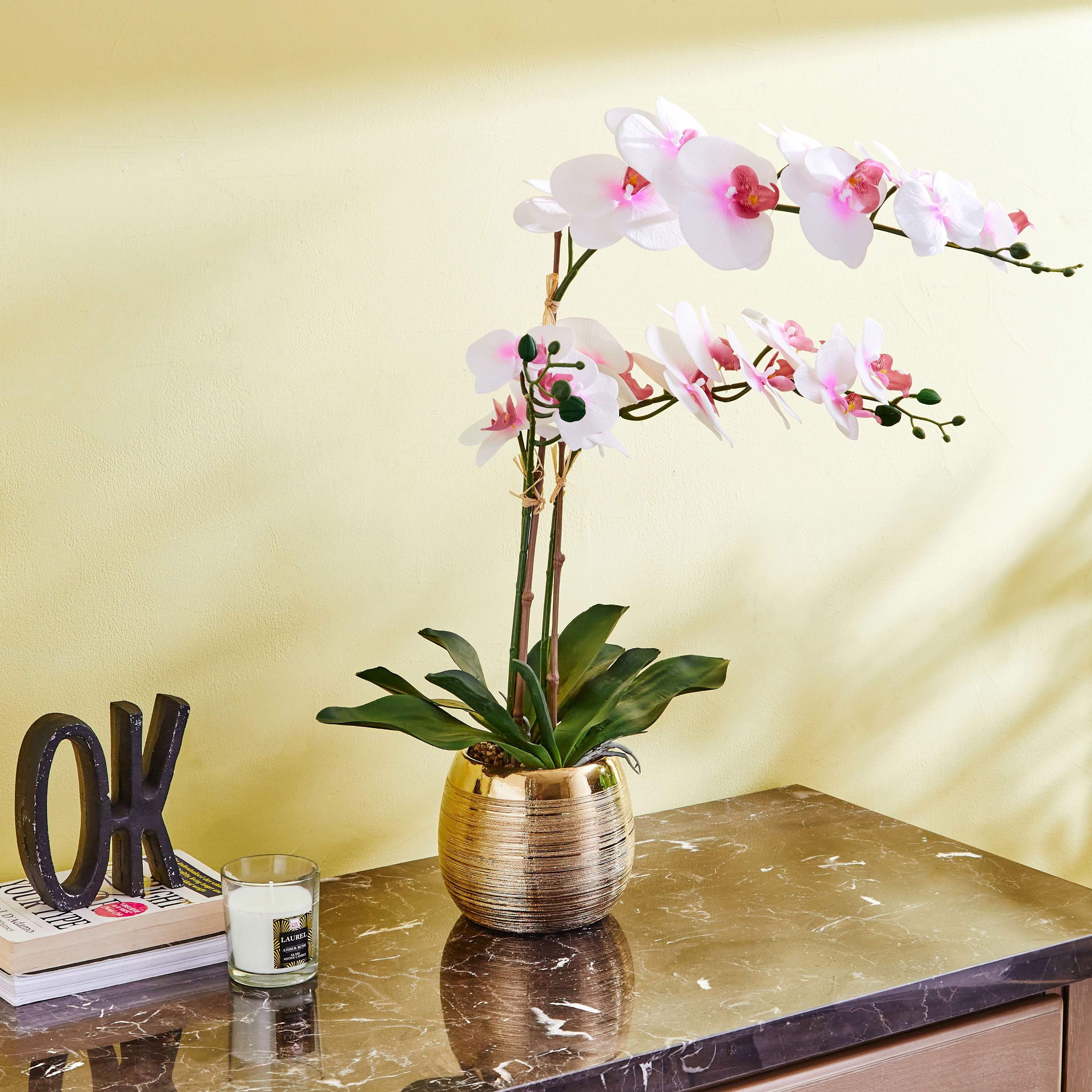 نبات أوركيد في إناء سيراميك من هالي - 64 سم-hbxdecorandfurnishings-homeaccessories-artificialflowersandplants-image-4