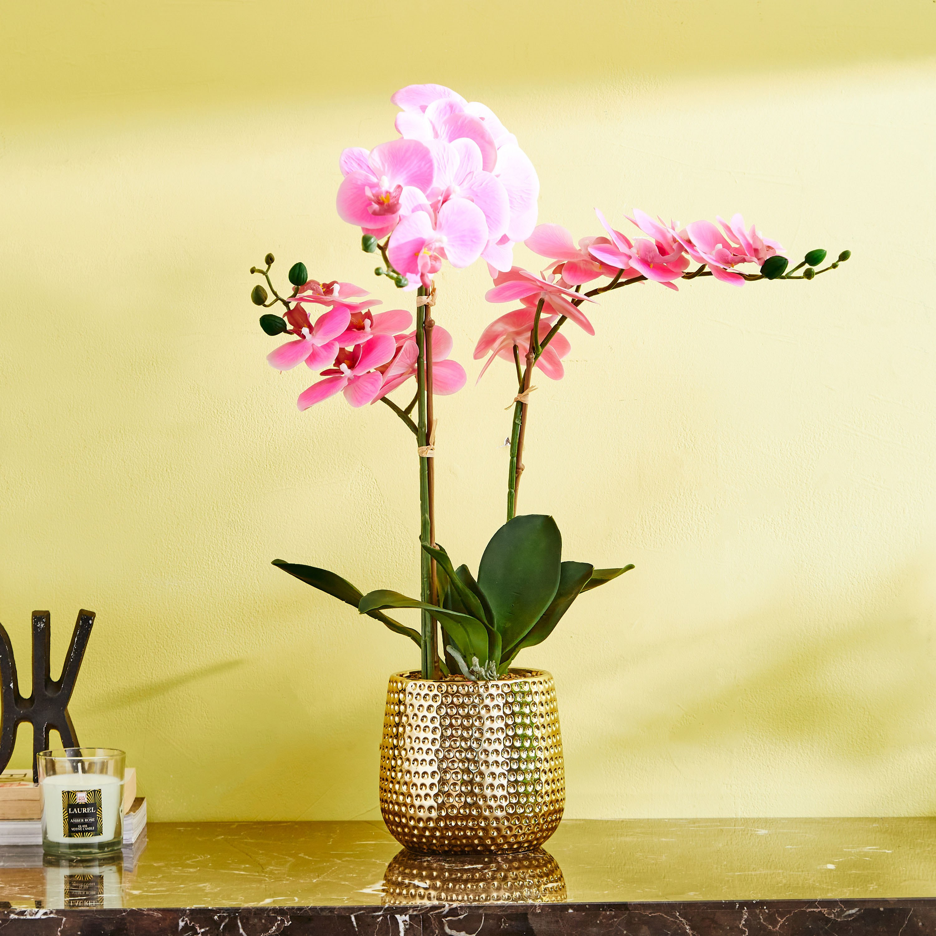 نبات أوركيد في إناء سيراميك من هالي - 70 سم-hbxdecorandfurnishings-homeaccessories-artificialflowersandplants-image-1