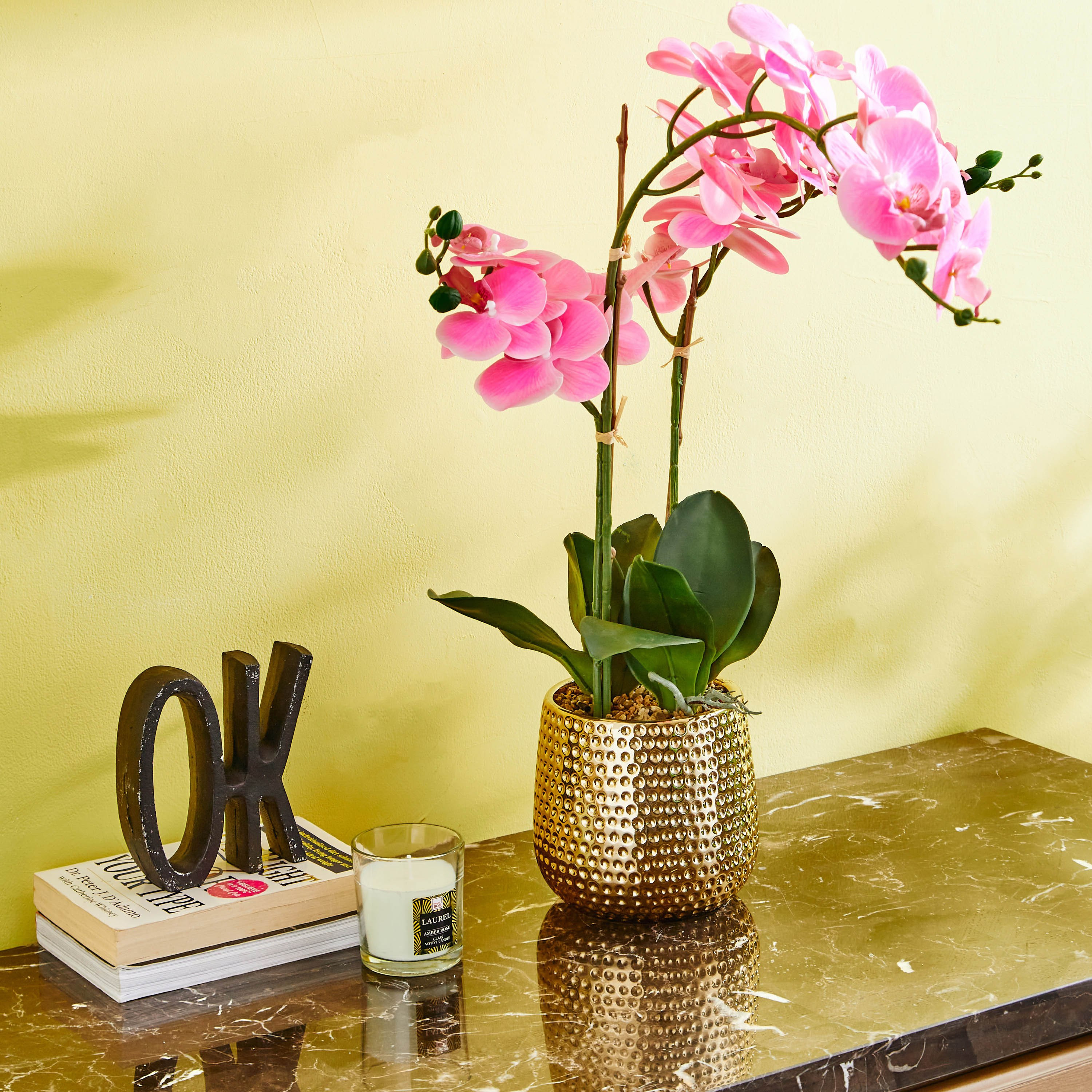 نبات أوركيد في إناء سيراميك من هالي - 70 سم-hbxdecorandfurnishings-homeaccessories-artificialflowersandplants-image-4
