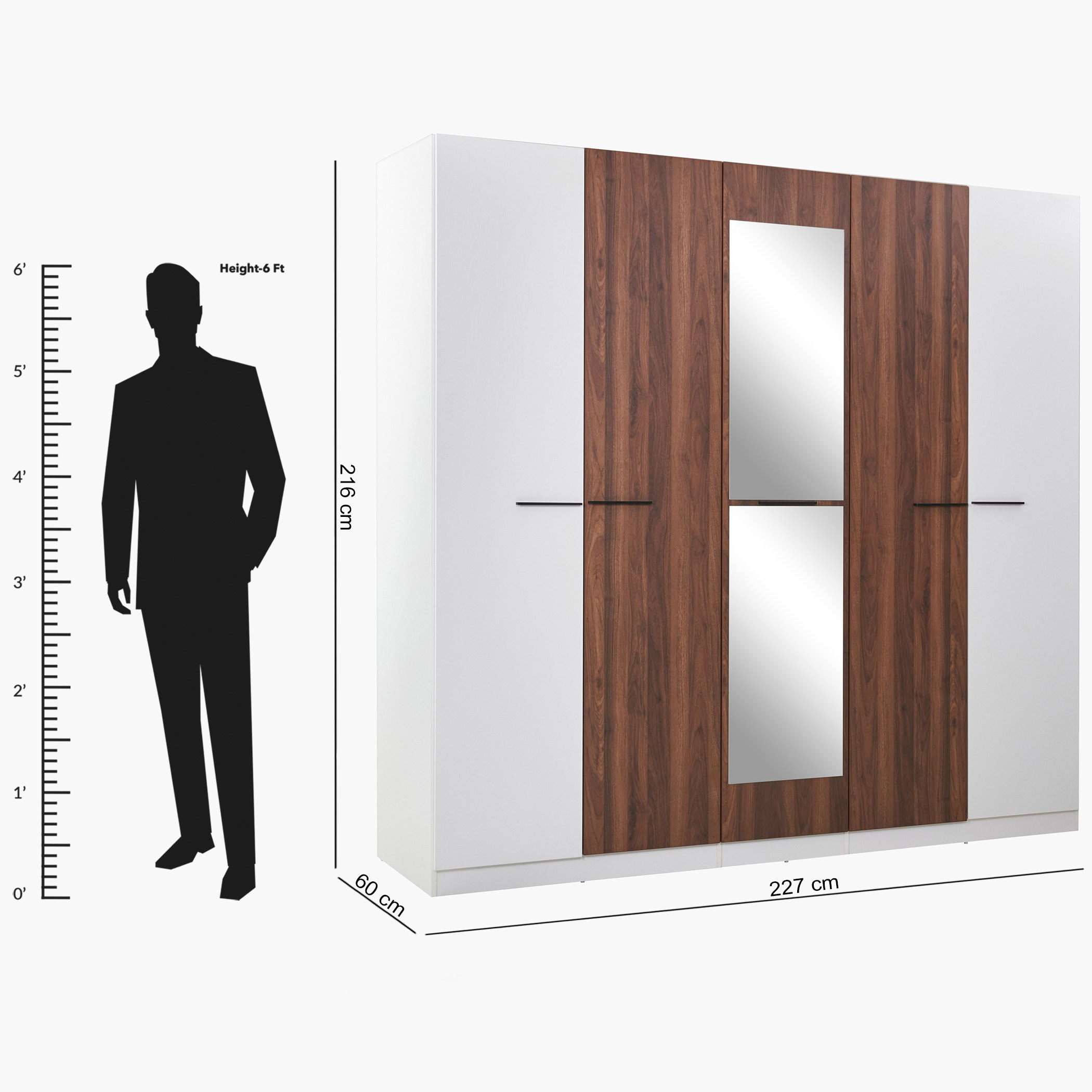 خزانة ملابس بـ 5 أبواب ومرآة من أنكونا-hbxfurniture-wardrobes-image-9