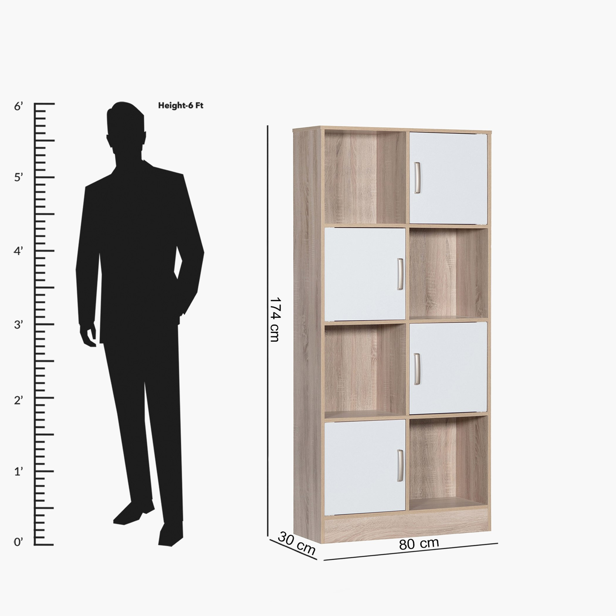 Cooper Bookcase with 4 Doors-hbxfurniture-office-bookcases-image-5