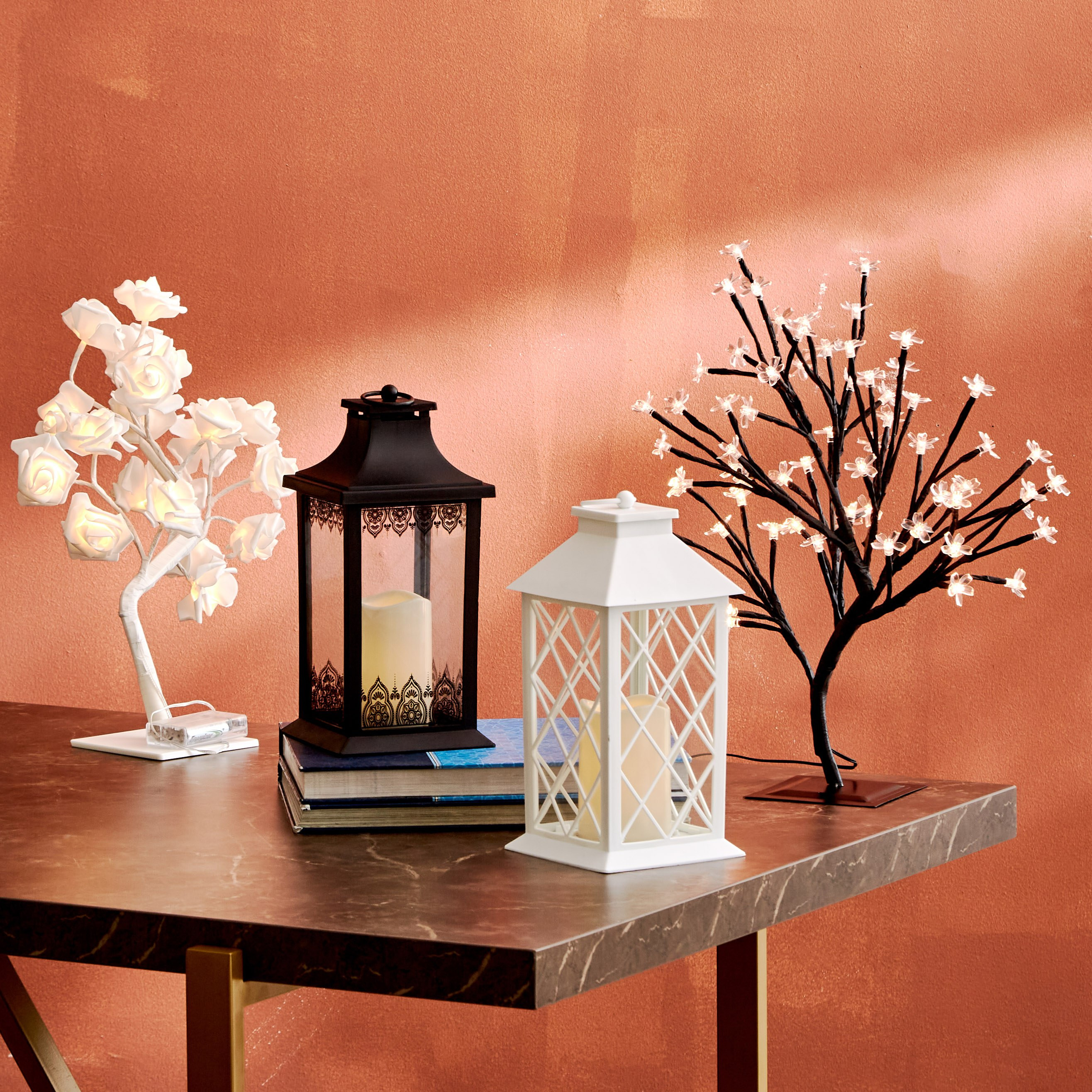 فانوس إل إي دي بلاستيك من اورلا - 14x14x30 سم-hbxdiningroom-lighting-decorativesandstringlights-image-5