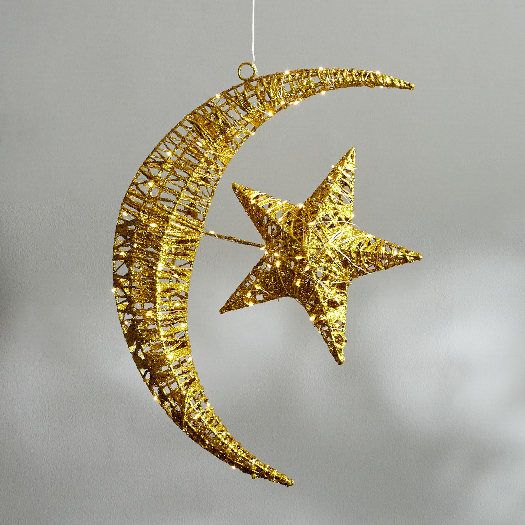 شريط إضاءة بـ100 لمبة إل إي دي بتصميم نجمة وقمر من أورلا - 50x38x10 سم-hbxdiningroom-lighting-decorativesandstringlights-image-2