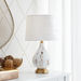 Calice Table Lamp with Ceramic Decorative Base - 28x28x48 cm-Table Lamps-thumbnailMobile-0