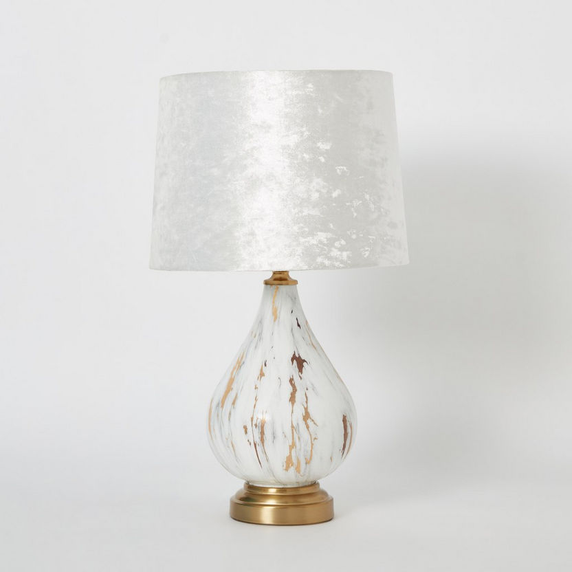 Calice Table Lamp with Ceramic Decorative Base - 28x28x48 cm-Table Lamps-image-5