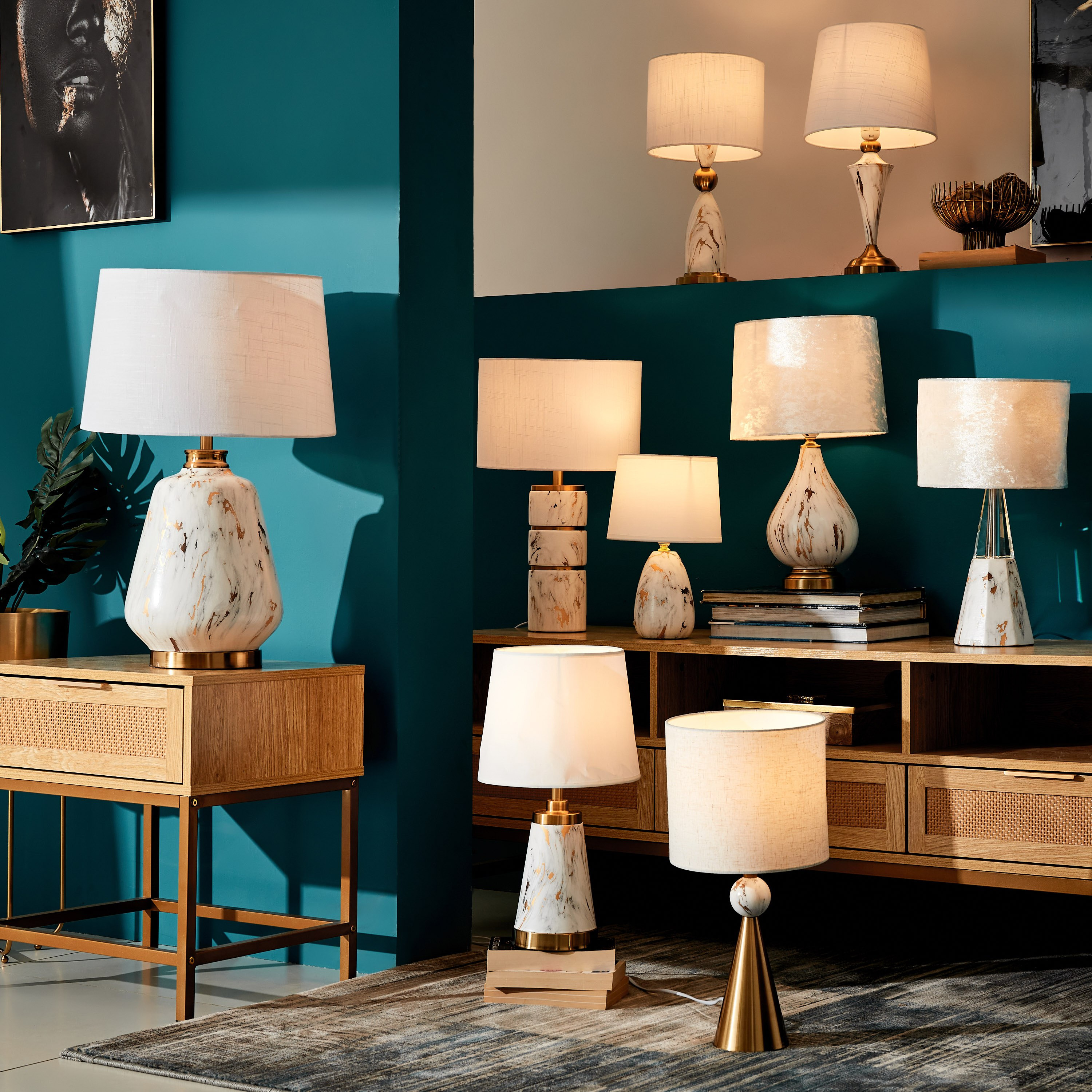 مصباح طاولة بقاعدة سيراميك من كاليس - 26x26x48 سم-hbxlivingroom-lighting-tablelamps-image-5