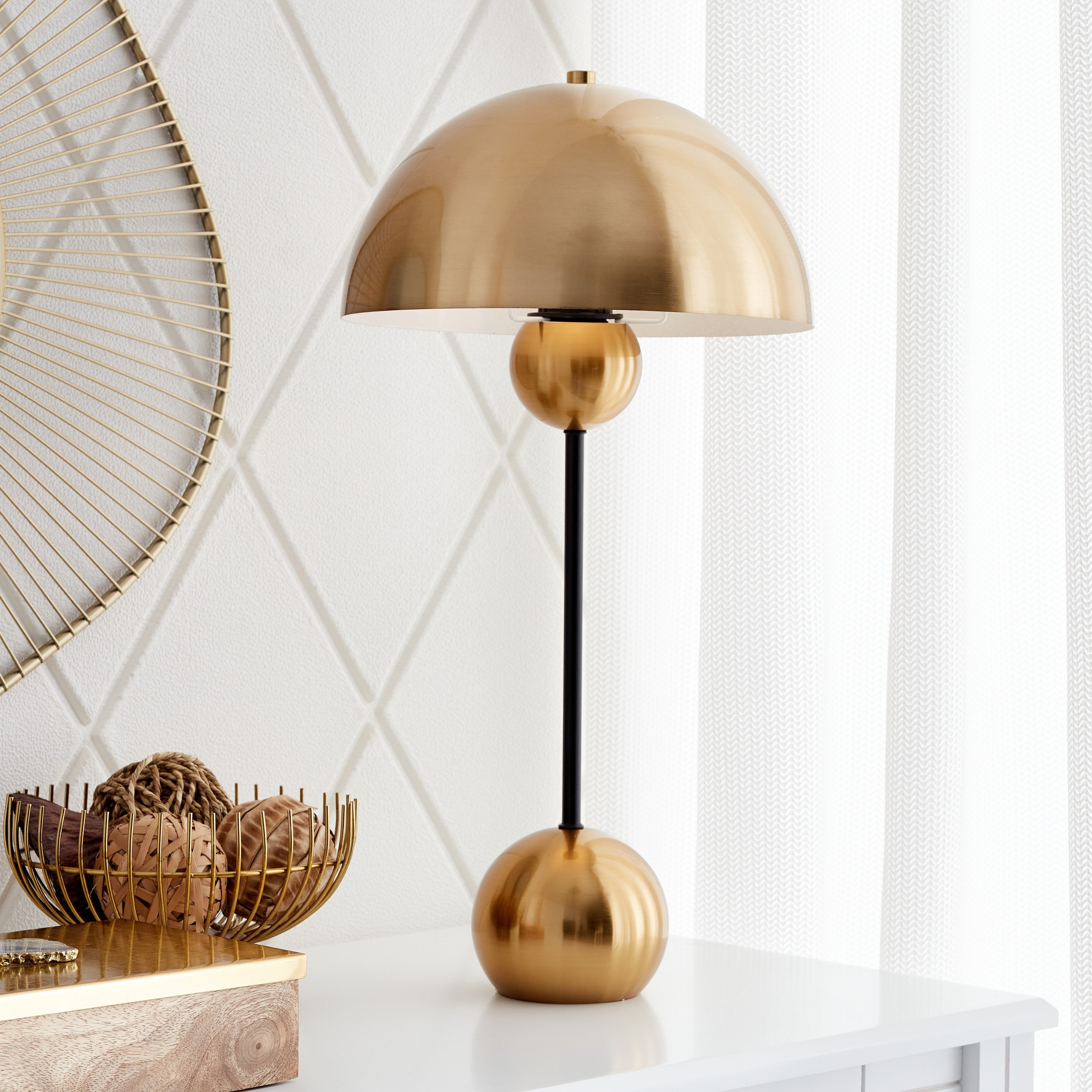 مصباح طاولة بغطاء على شكل مظلة من كاليس - 28x28x54 سم-hbxlivingroom-lighting-tablelamps-image-1