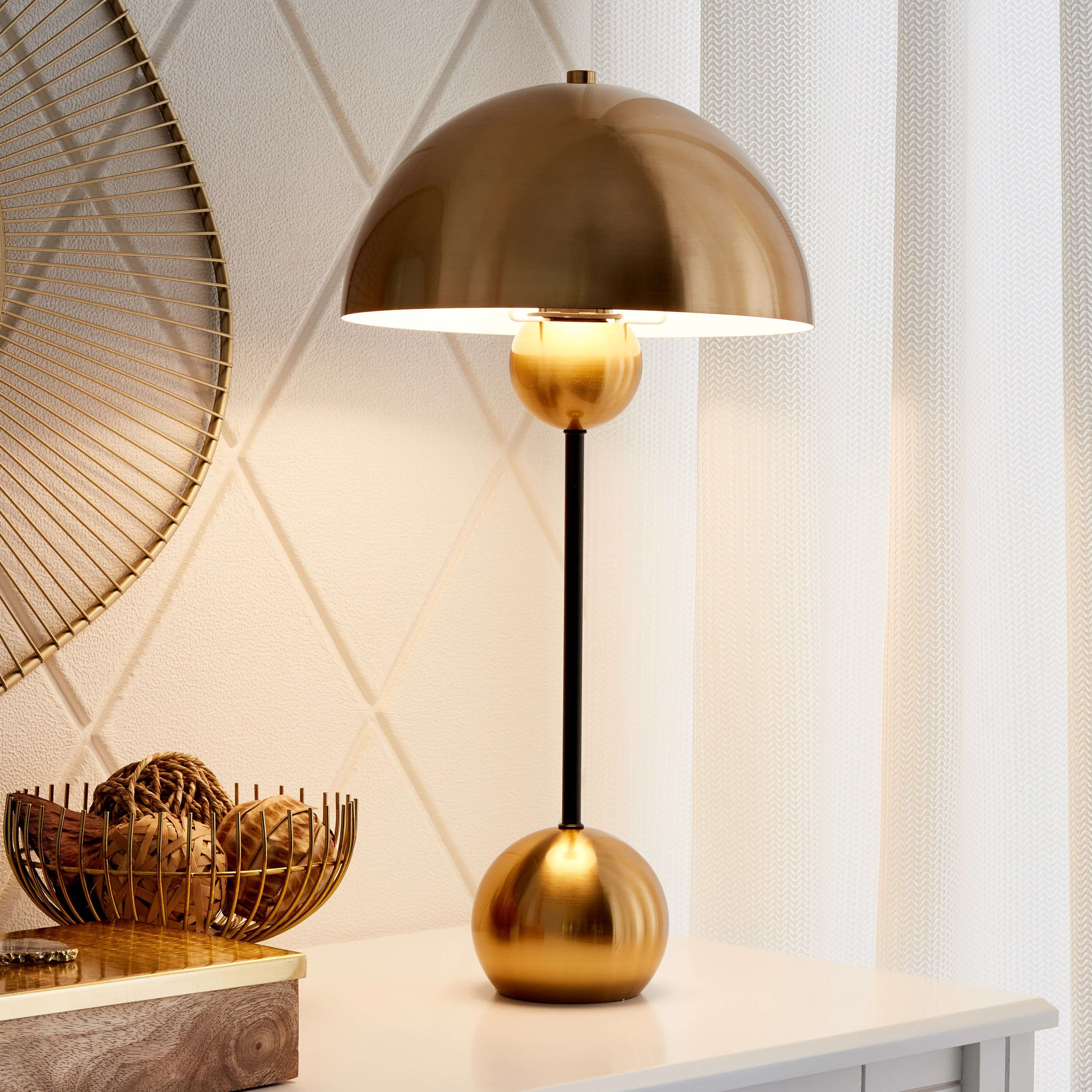 مصباح طاولة بغطاء على شكل مظلة من كاليس - 28x28x54 سم-hbxlivingroom-lighting-tablelamps-image-2