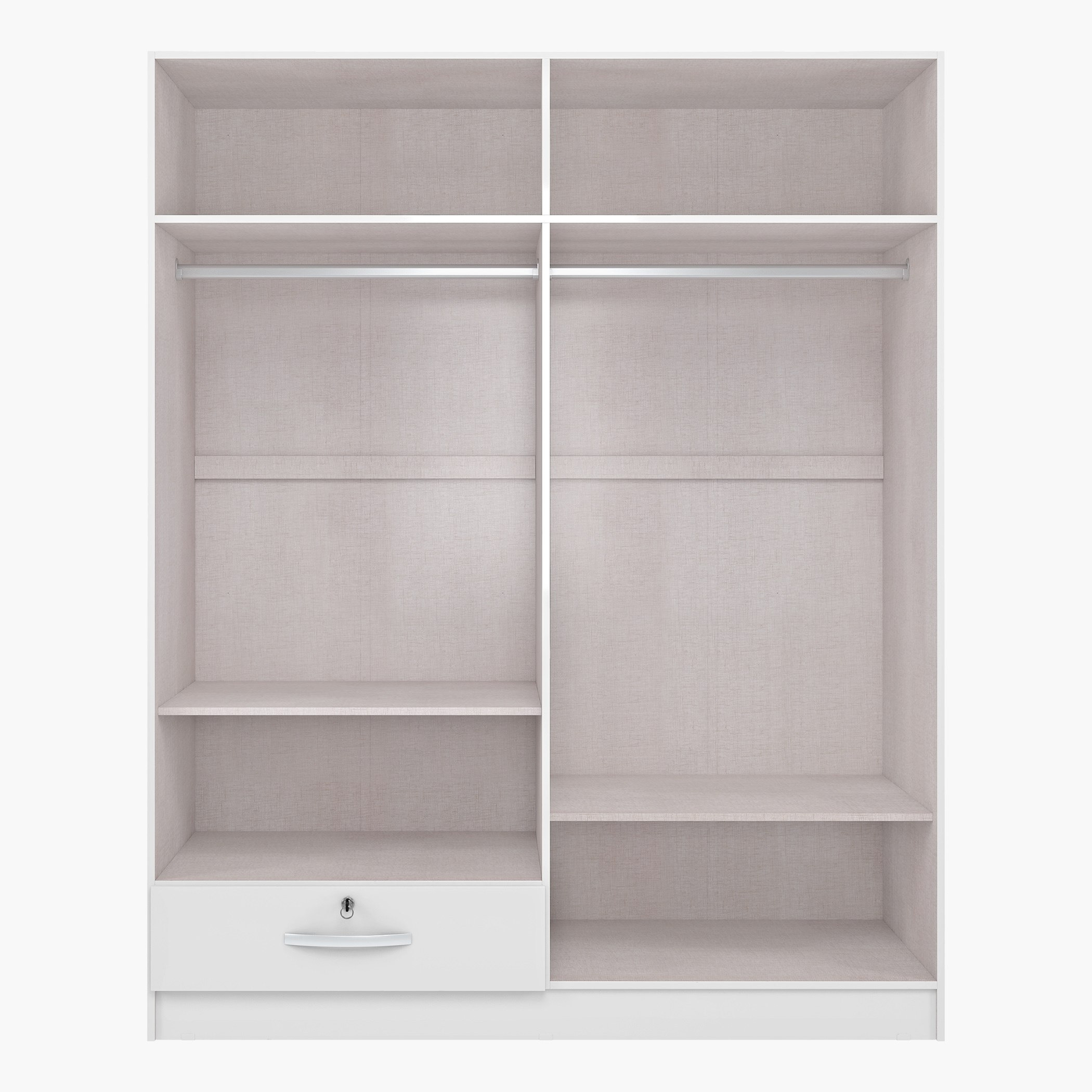 Movo Klara 4-Door 1-Drawer High Gloss Wardrobe with Mirror and Lock-hbxfurniture-wardrobes-image-3